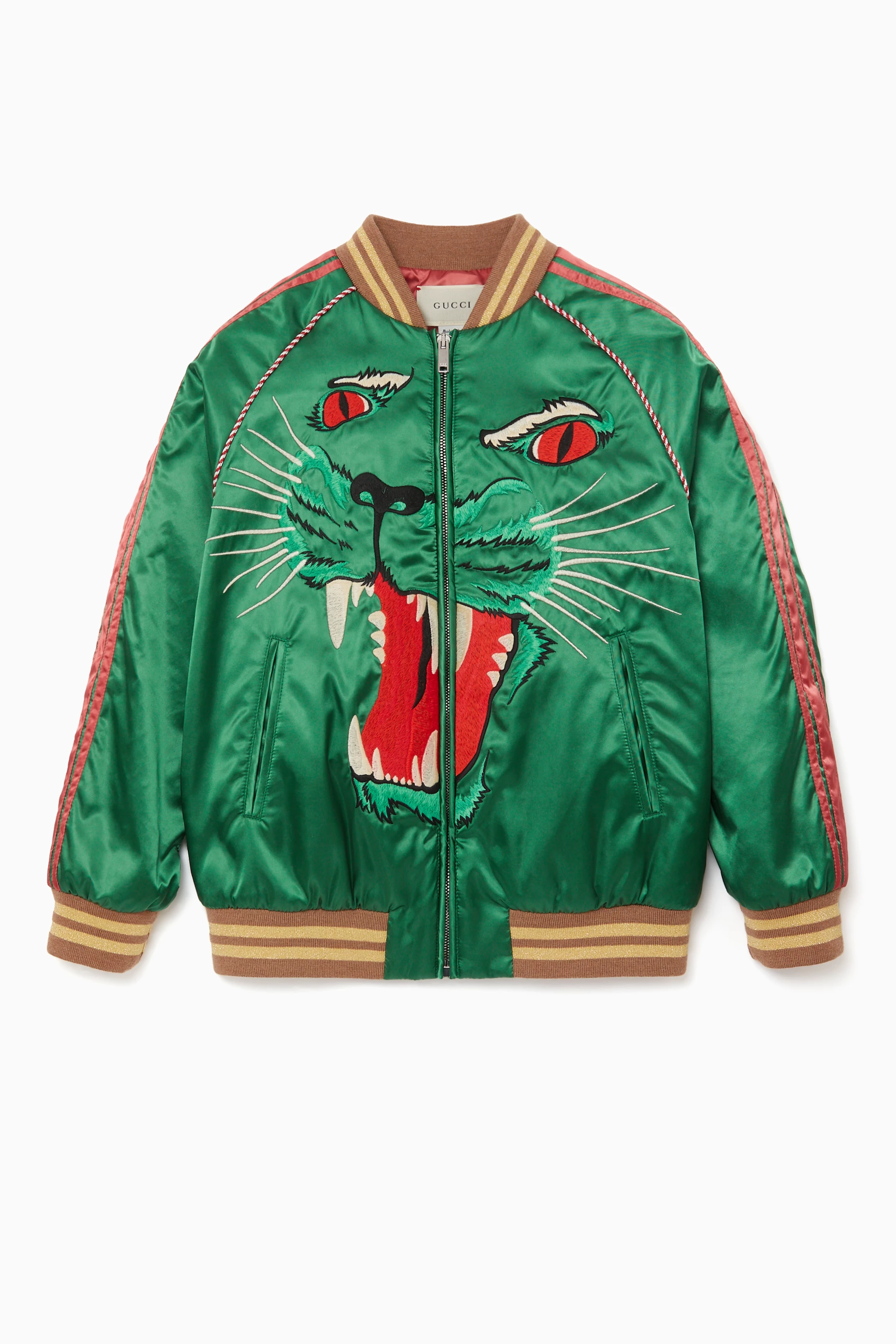 Gucci green bomber best sale jacket