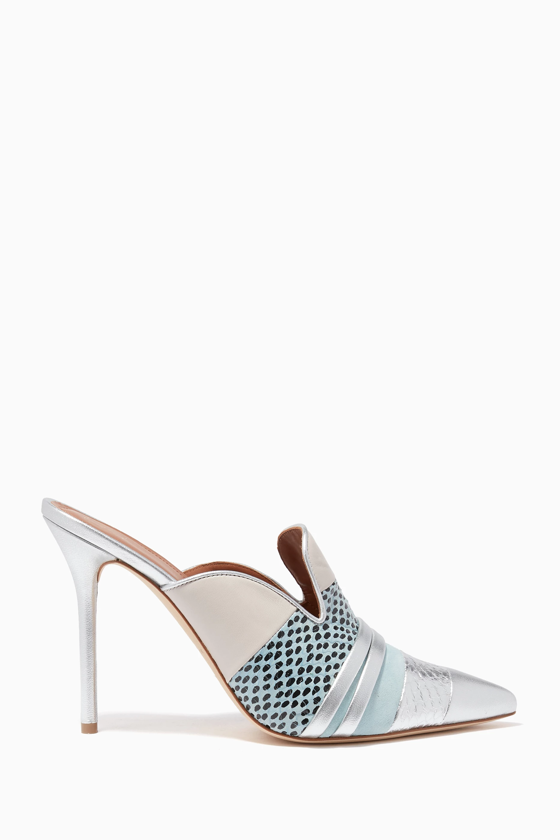 Buy Malone Souliers Blue Silver Hayley Luwolt Stiletto Mules for Women in UAE Ounass