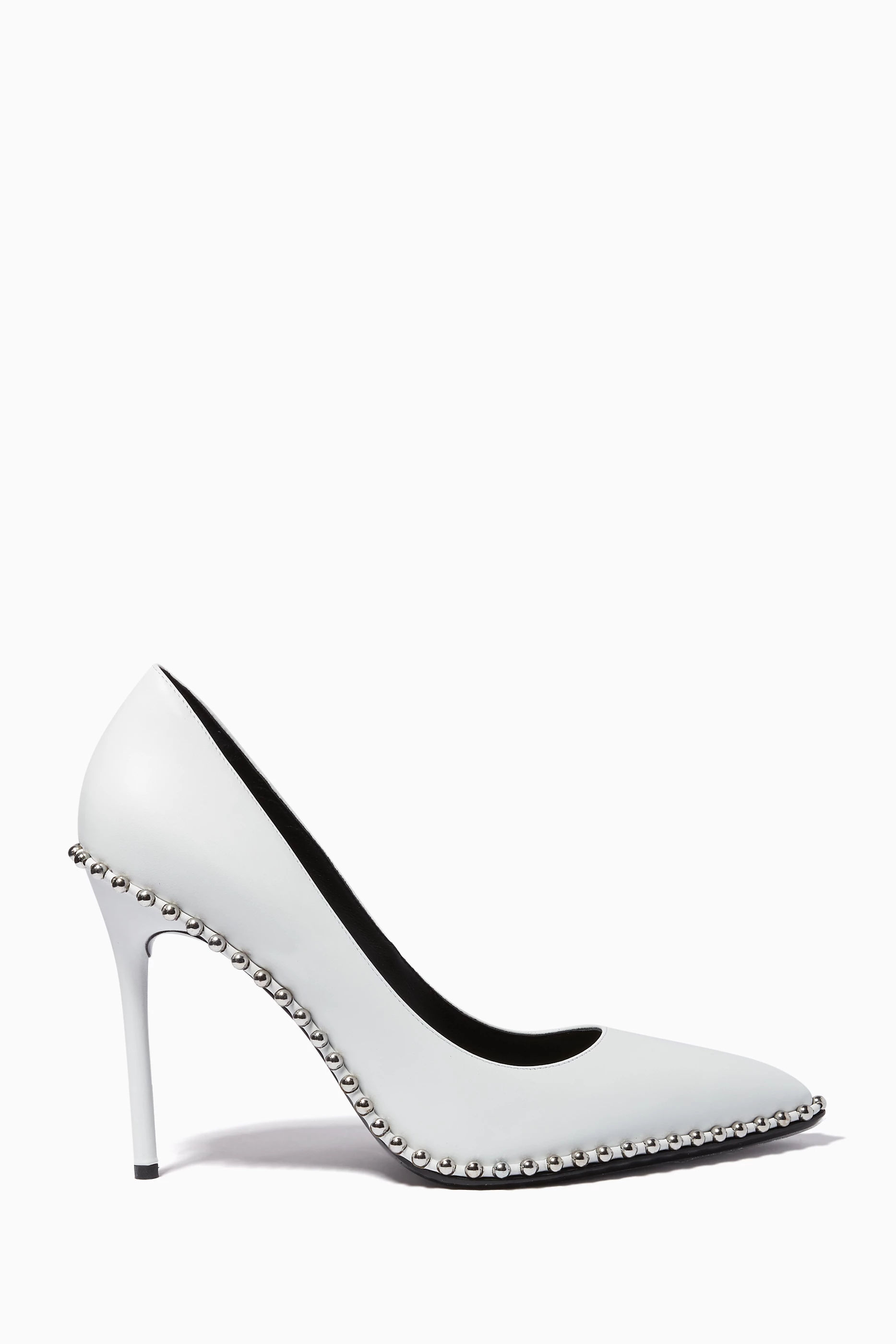 Buy Alexander Wang White Rie Studded Leather Pumps for Women in