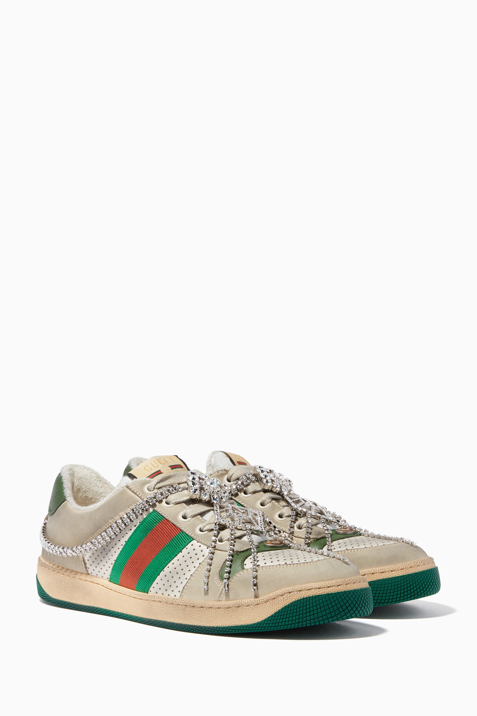 Gucci screener sale sneaker with crystals