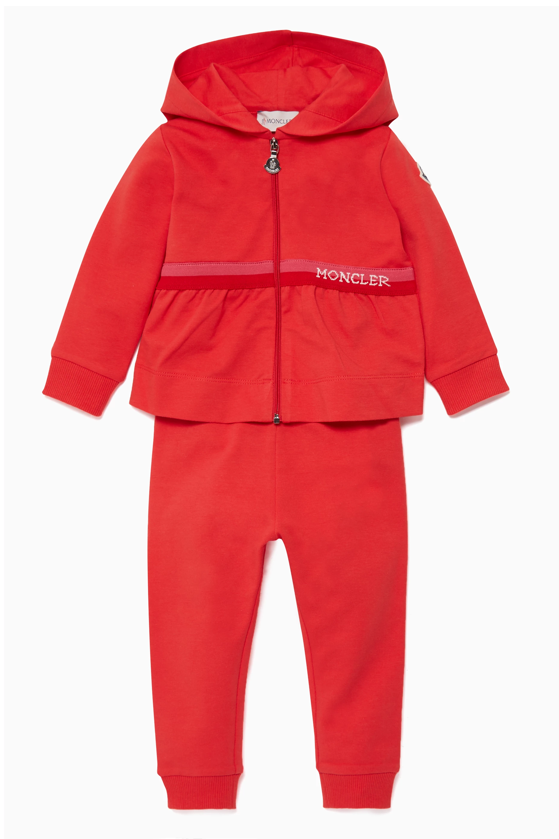 Moncler clearance tracksuit red