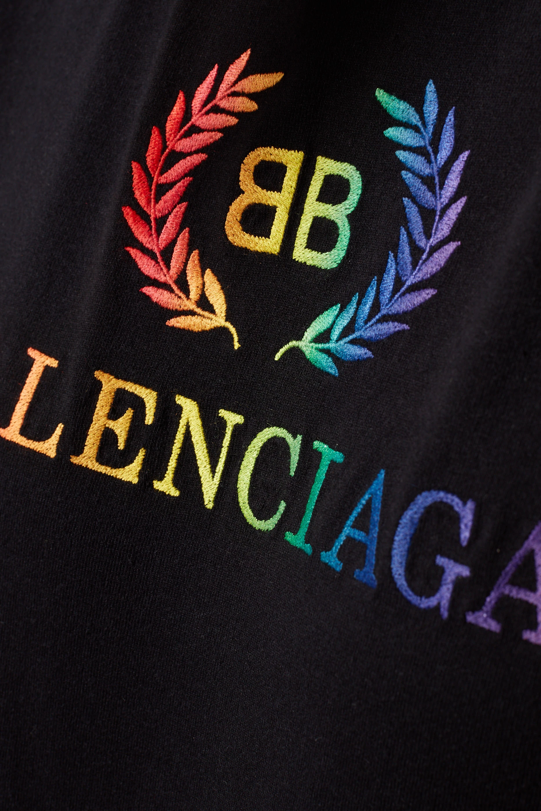 Balenciaga rainbow logo t shirt sales