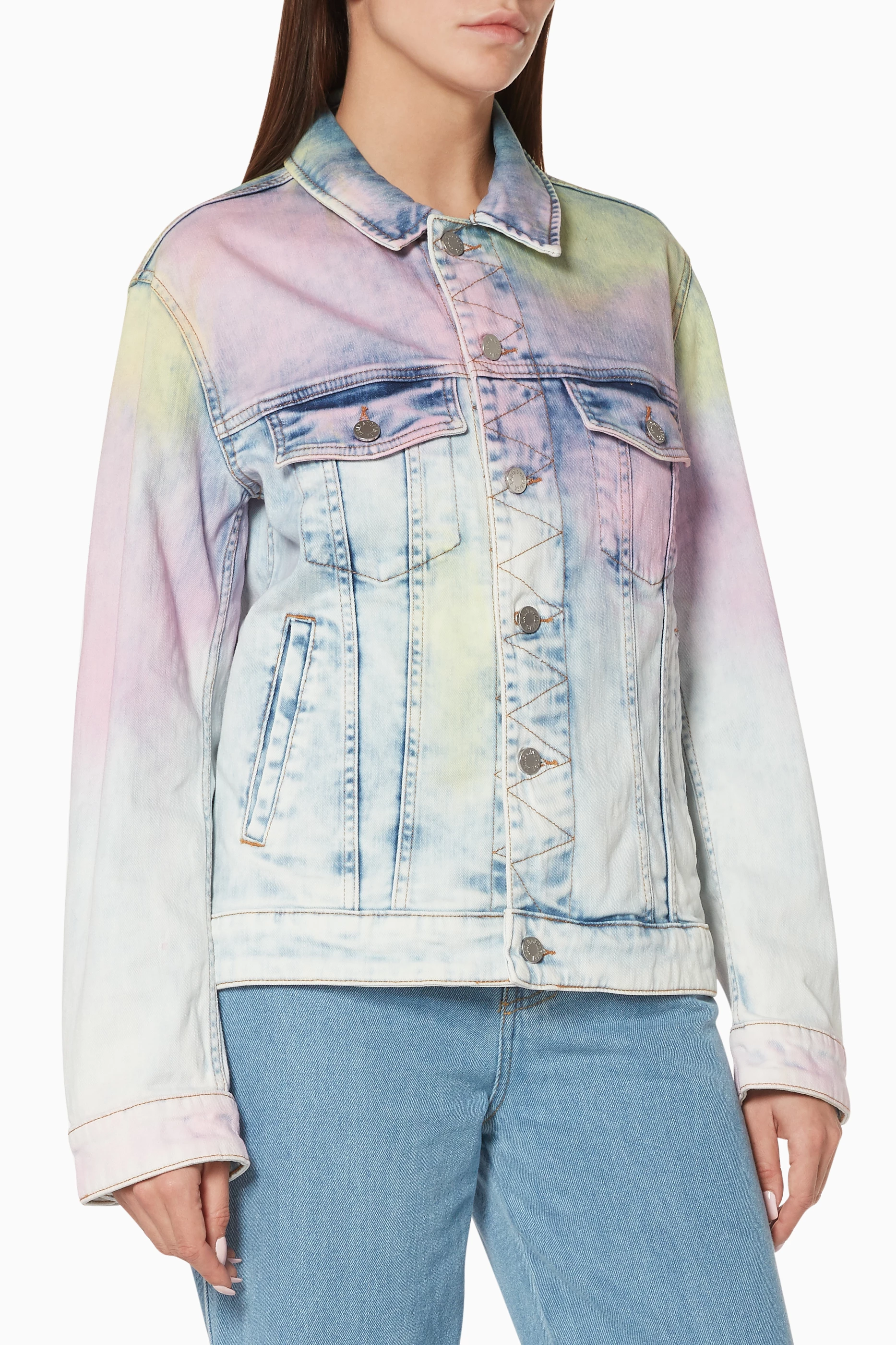 Tie dye 2025 denim jacket womens