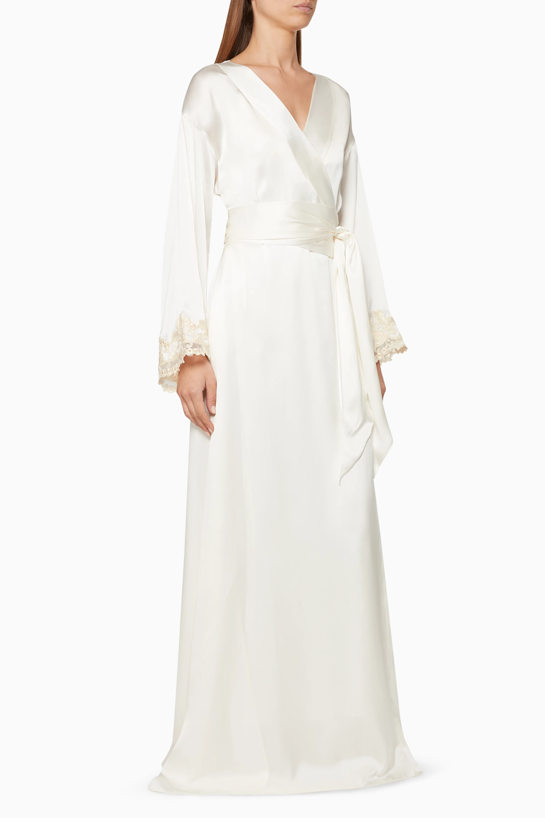 Long silk store robe