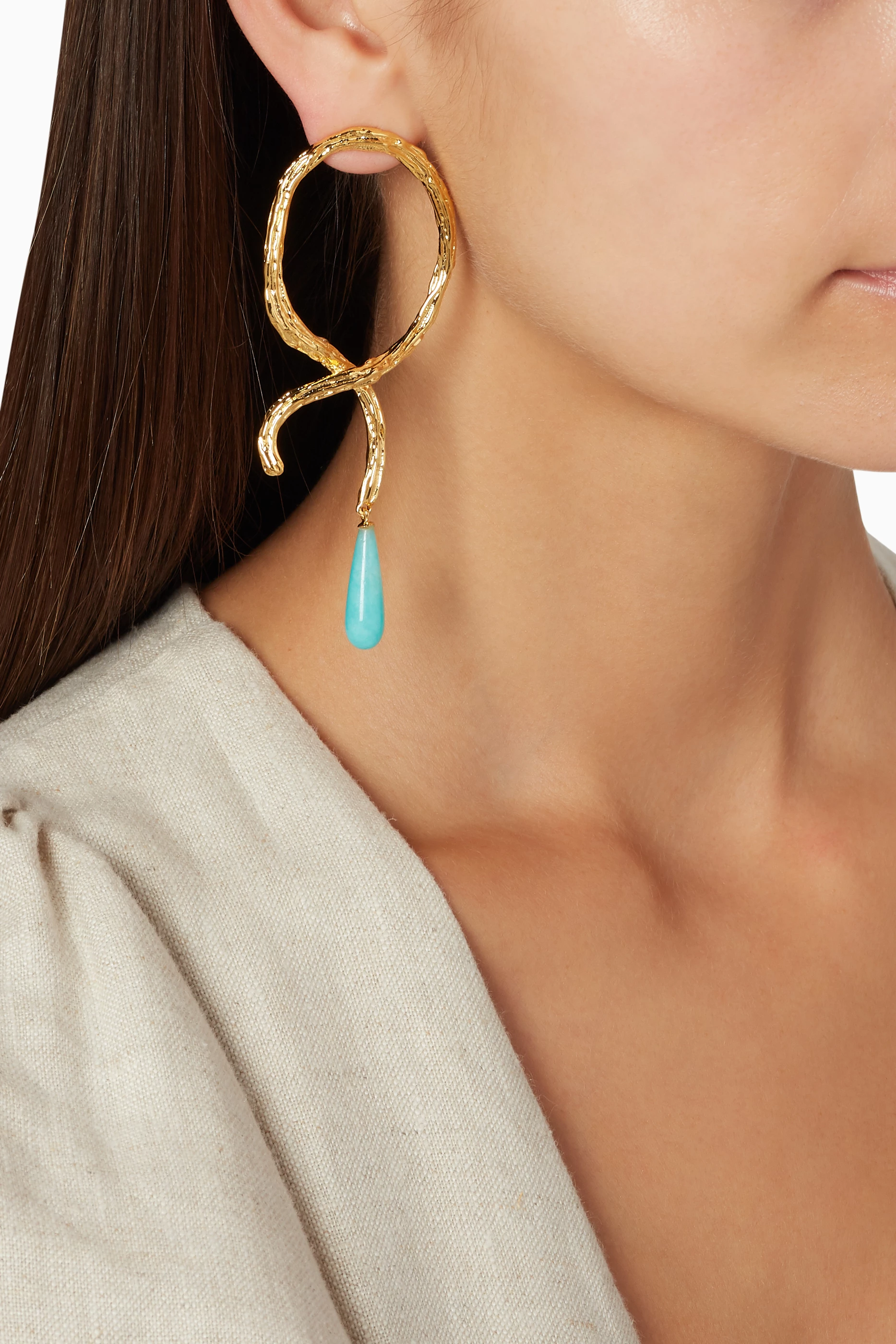 Buy Lizzie Fortunato Gold Gold Plated Cursive Earrings for Women