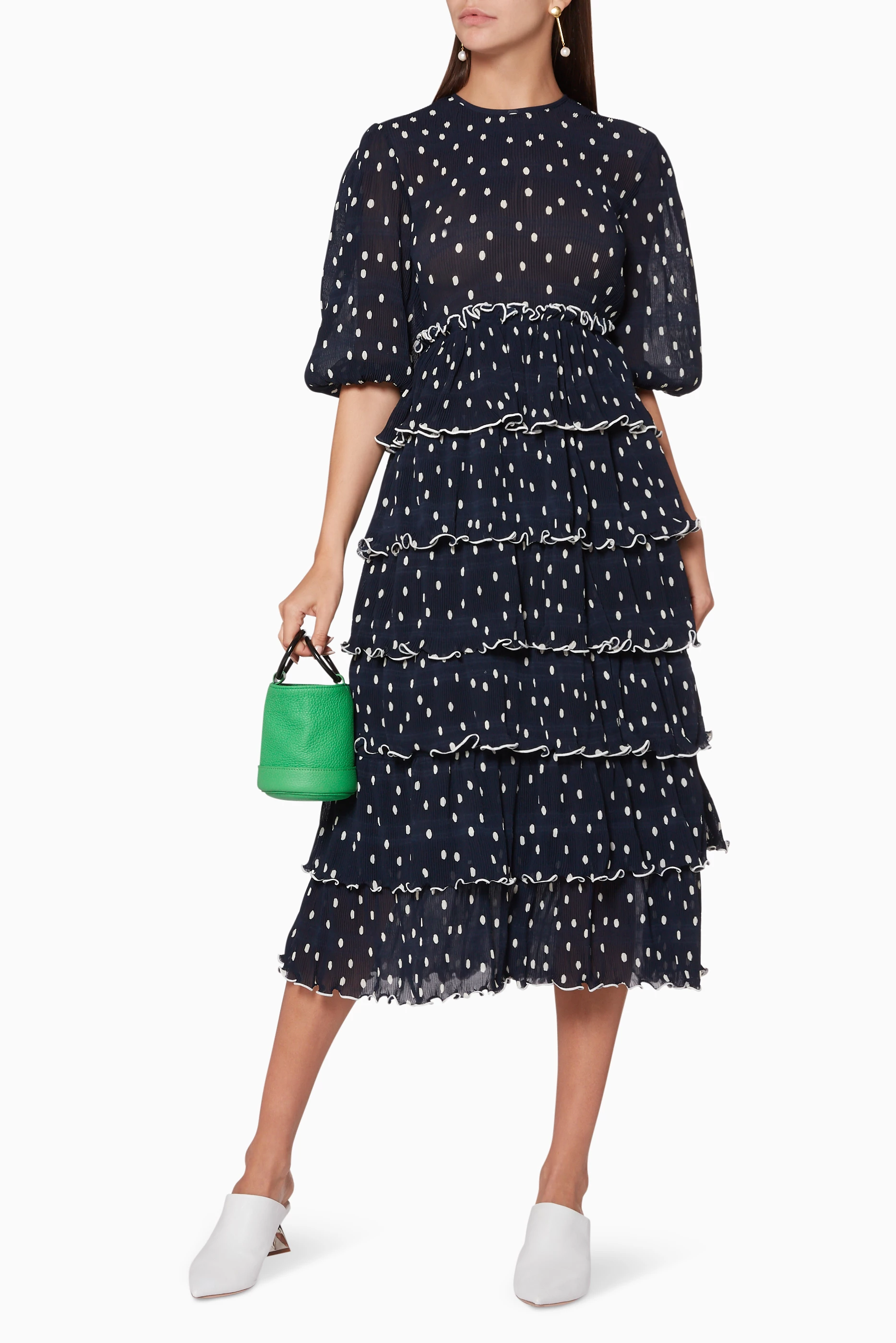 Ganni lowell dress sales black