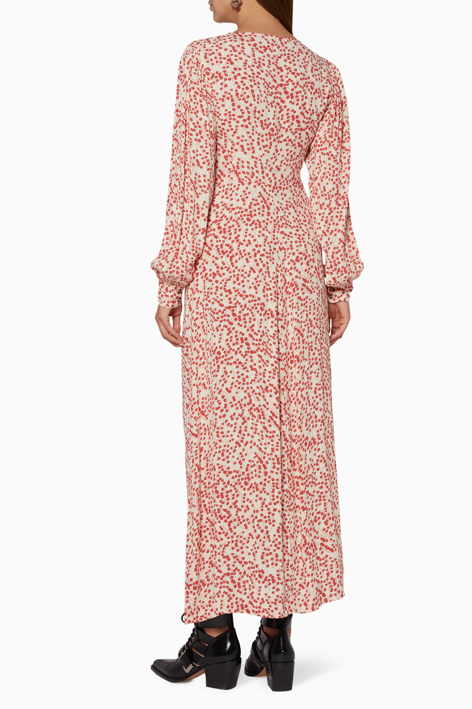 Ganni goldstone crepe dress store