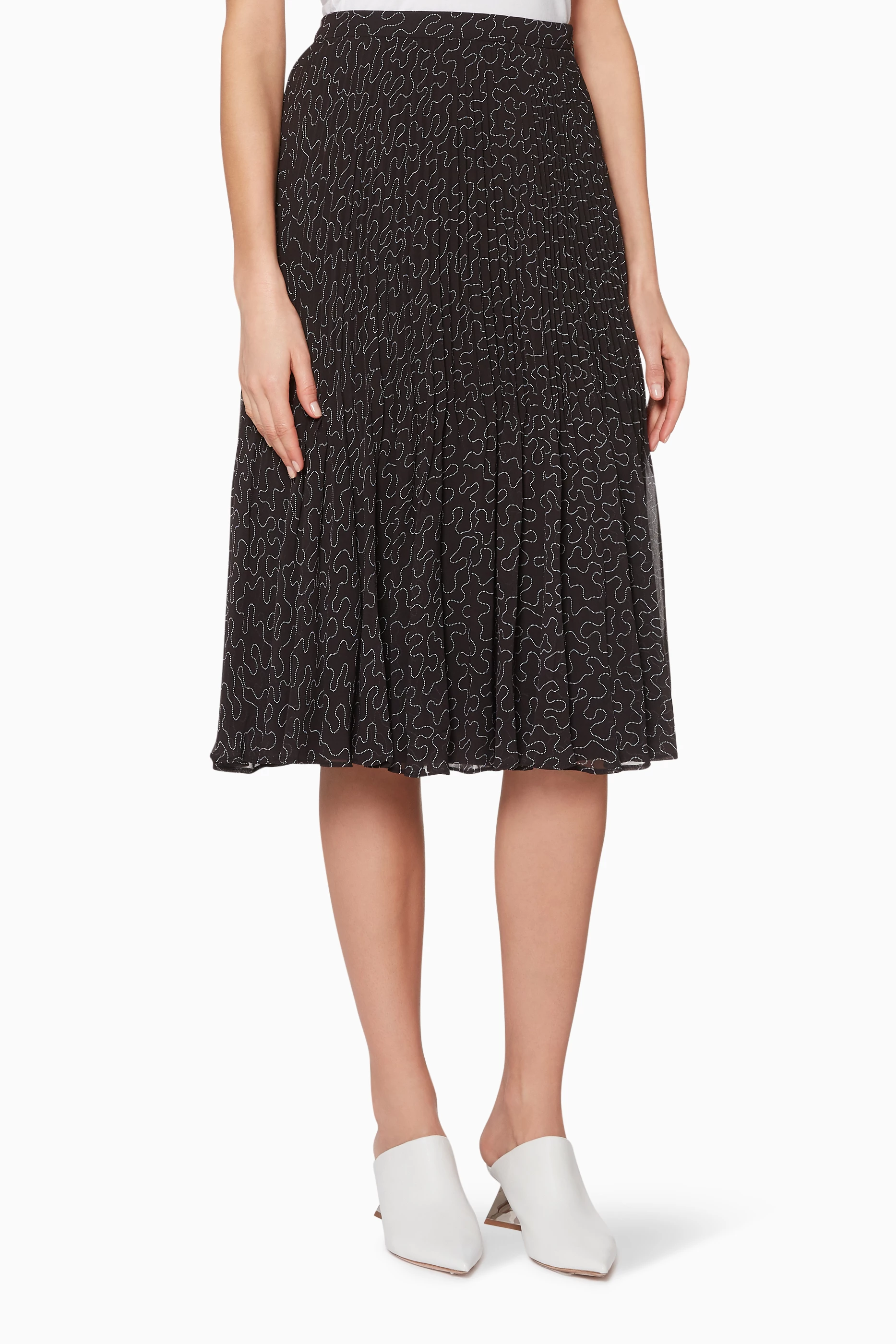Club monaco yowshee deals pleated midi skirt