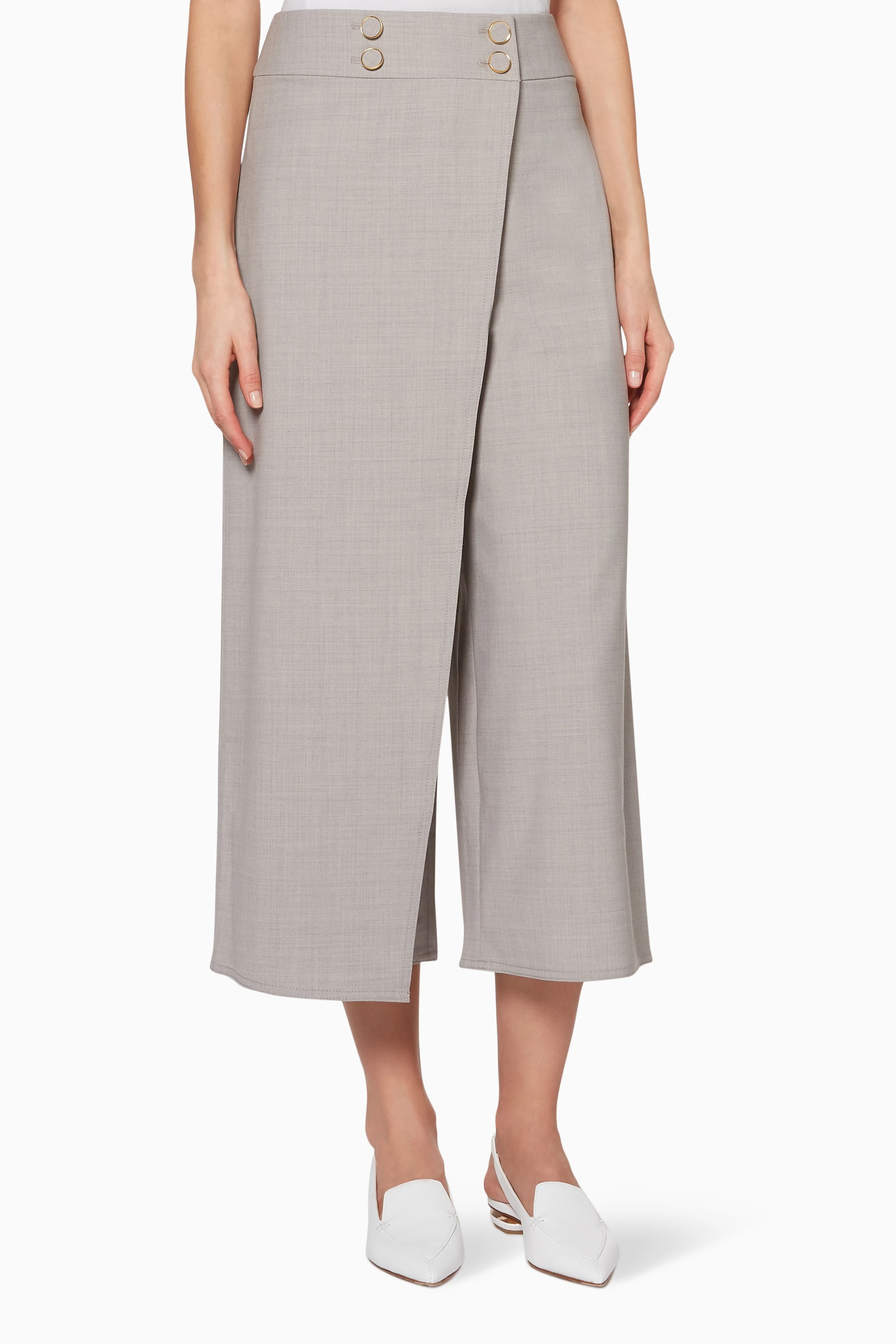 Buy Club Monaco Grey Yolande Wide Leg Pants for Women in UAE Ounass