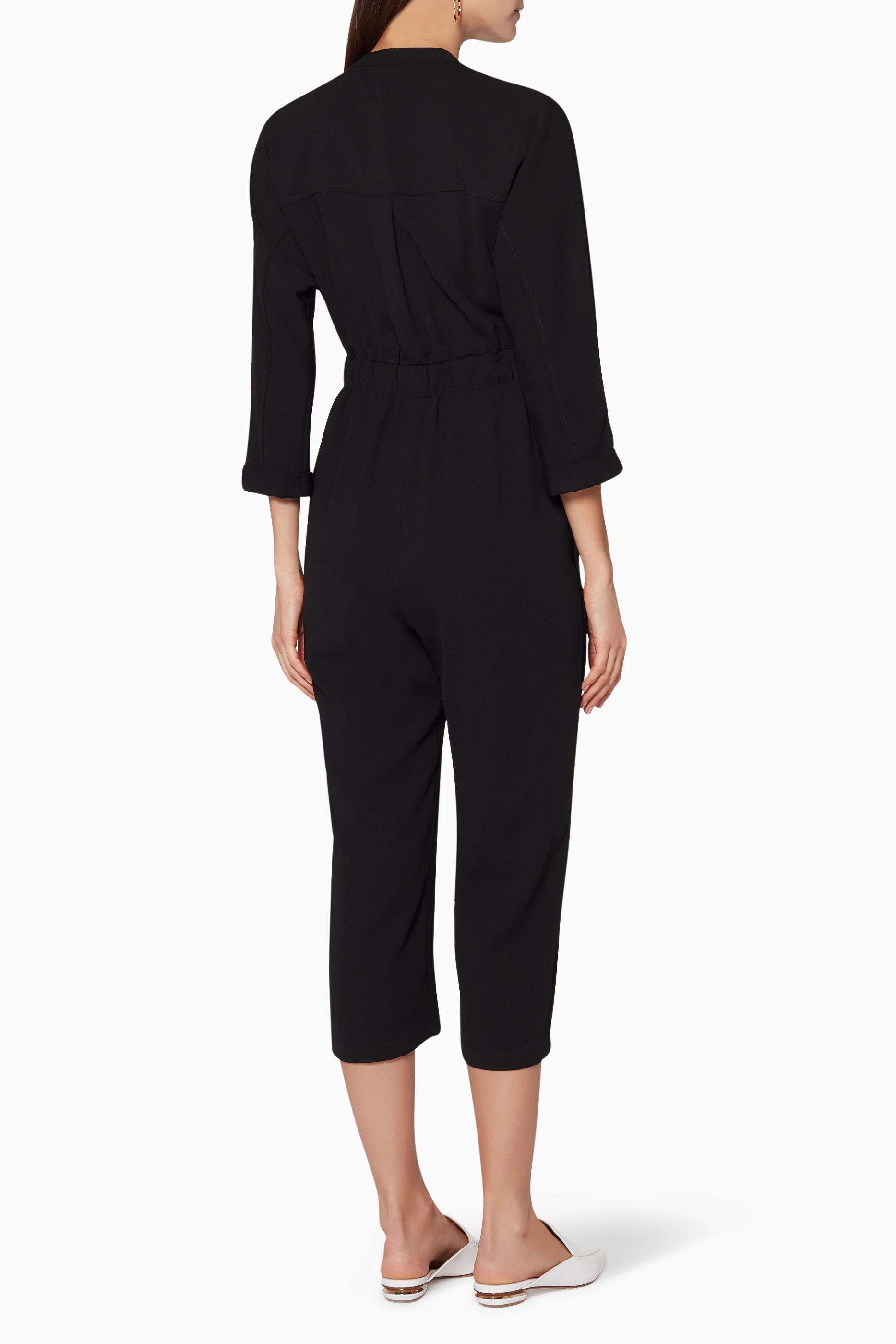 Buy WHISTLES Black Utility Crepe Jumpsuit for Women in UAE Ounass