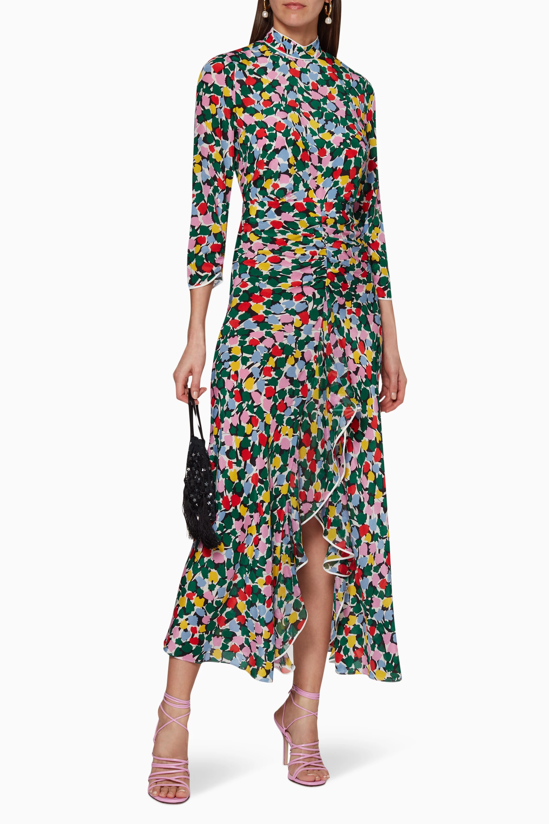 Buy RIXO Multicolour Lucy Camouflage Micro Tulip Dress for Women in UAE Ounass
