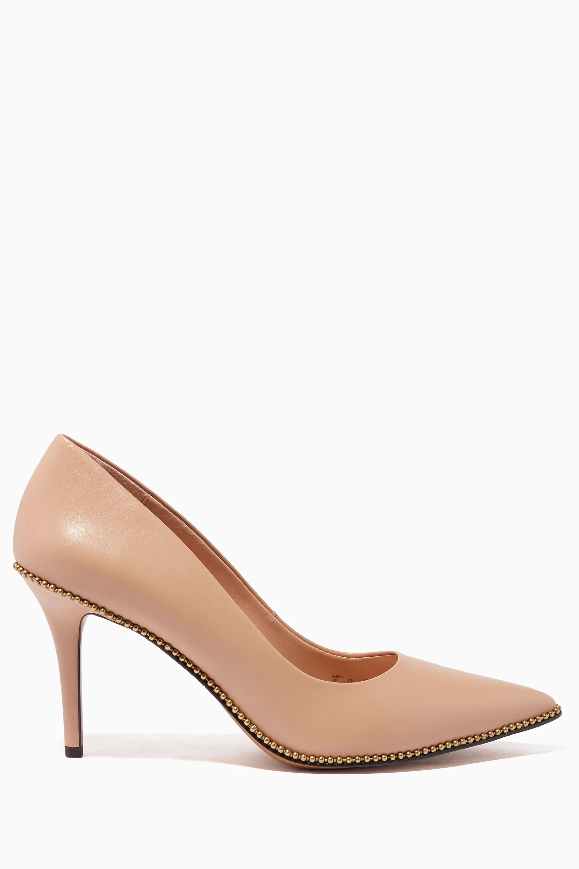 Buy Coach Brown Waverly Beadchain Leather Pumps for Women in UAE Ounass