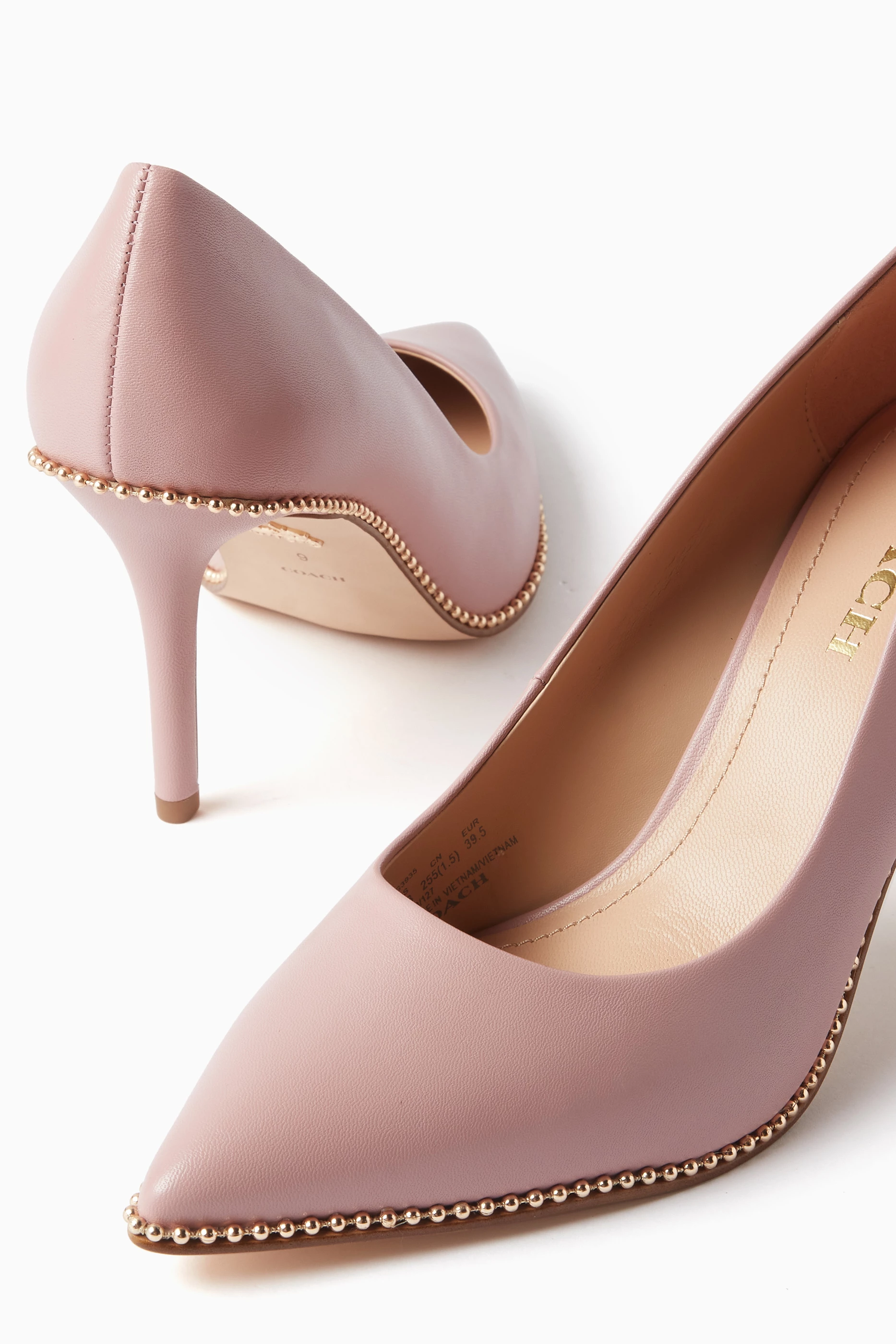 Buy Coach Pink Waverly 85 Pumps in Leather for Women in UAE Ounass