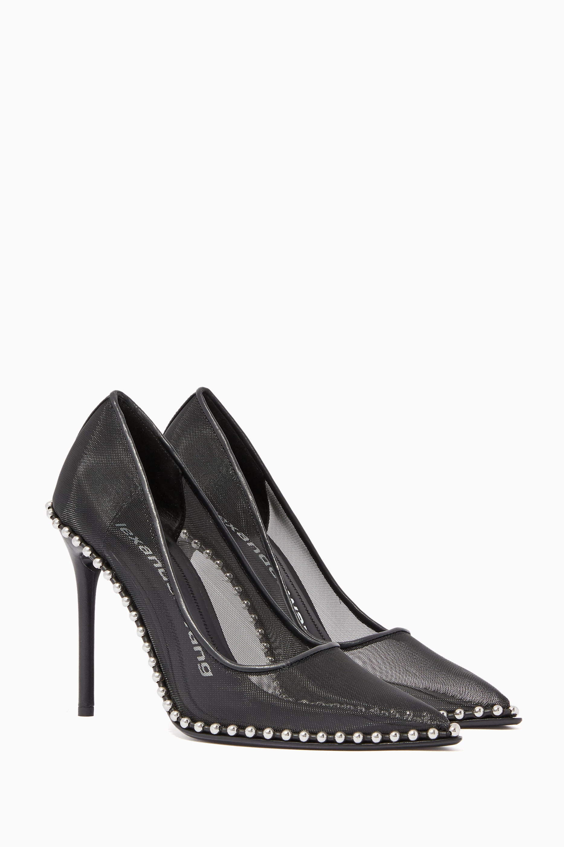 Buy Alexander Wang Black Rie Mesh Studs Pumps for Women in UAE