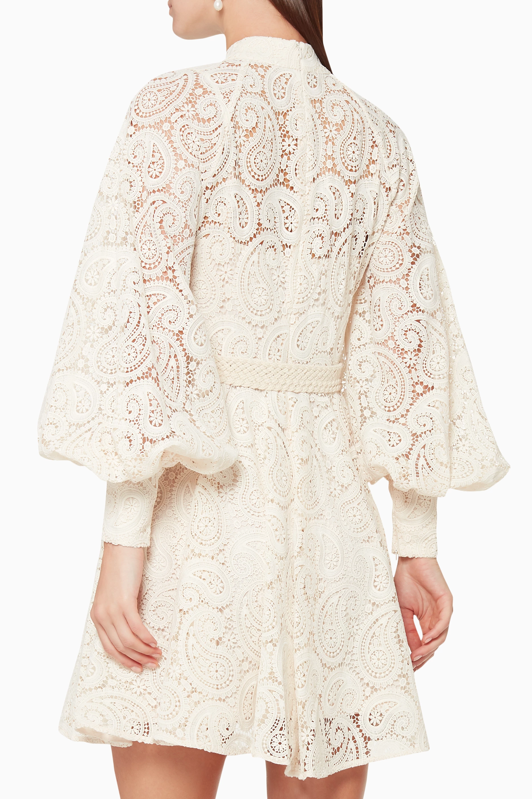 Zimmermann amari paisley outlet lace short dress