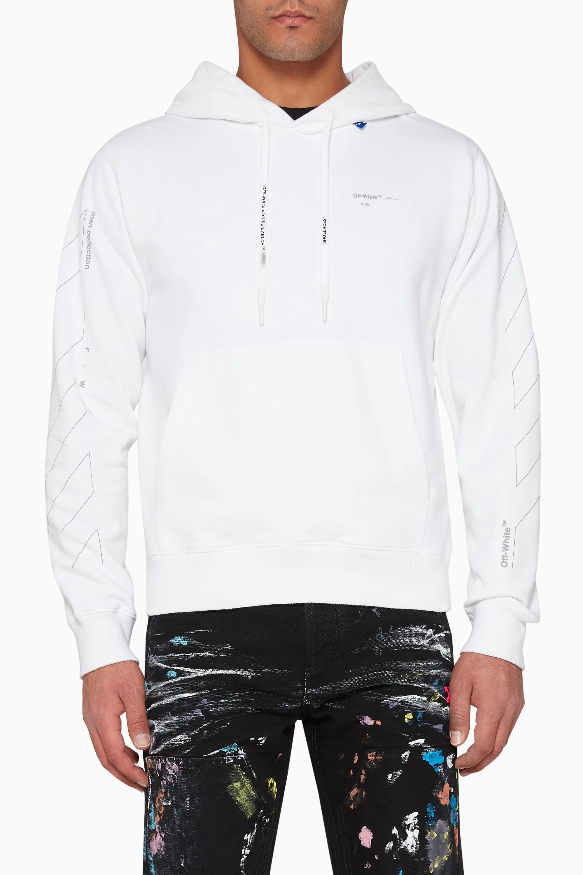 Off white unfinished top hoodie
