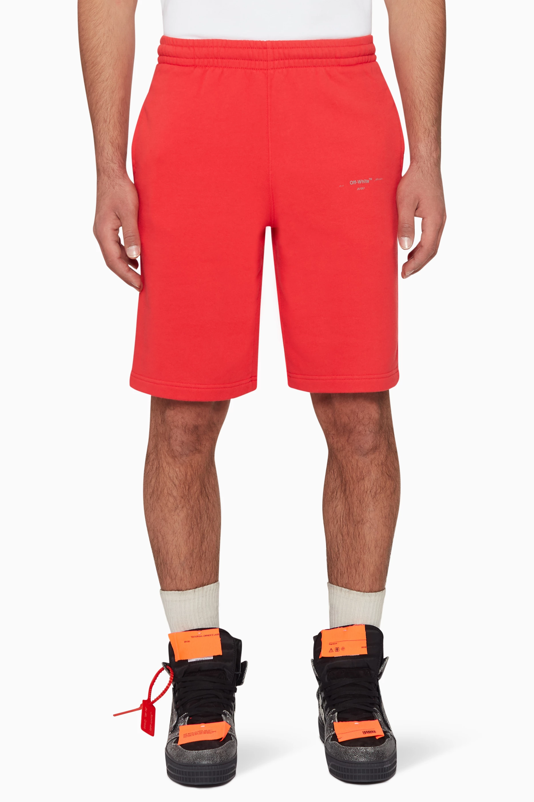 Red on sale shorts men