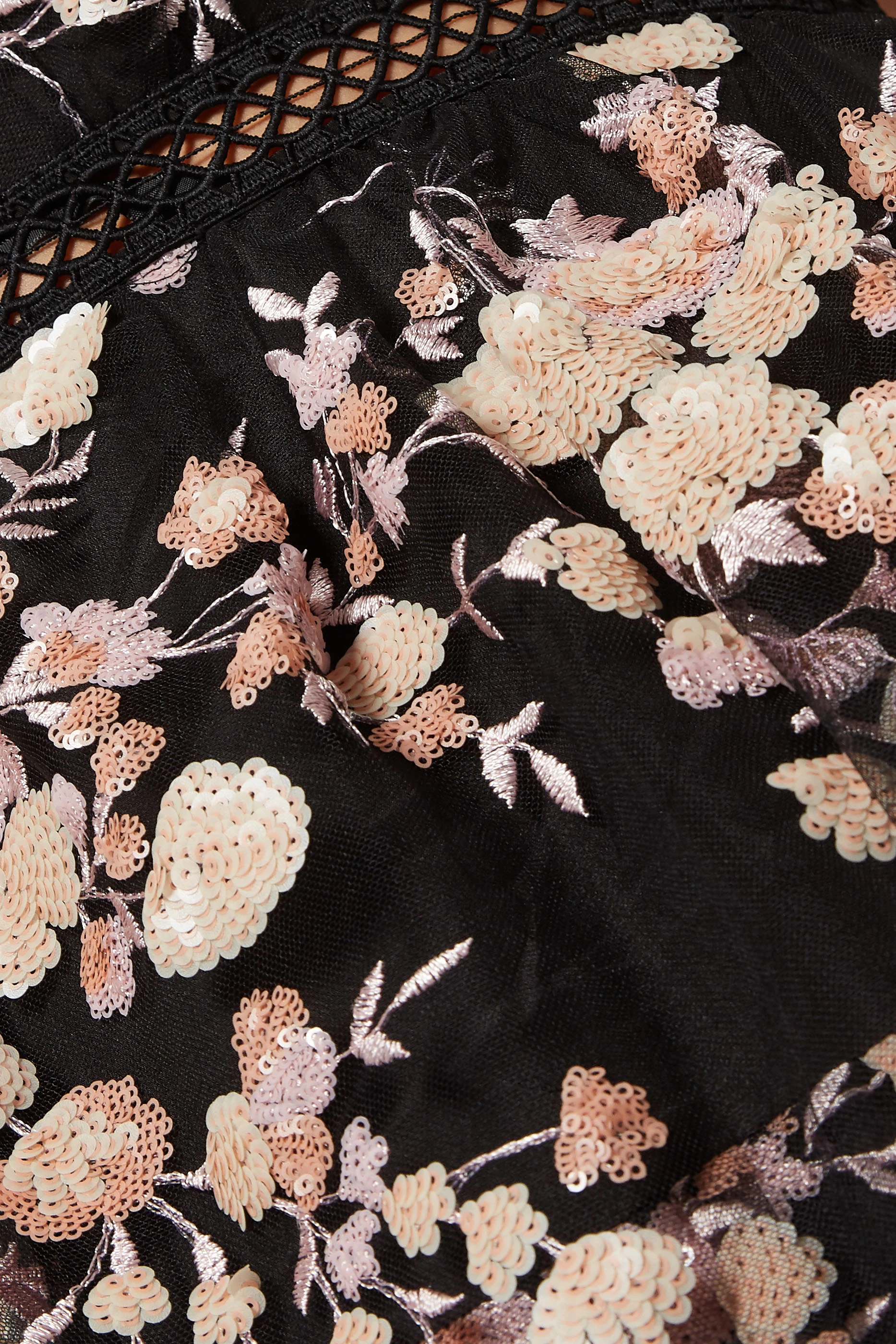 Self portrait sleeveless midnight floral store mesh dress