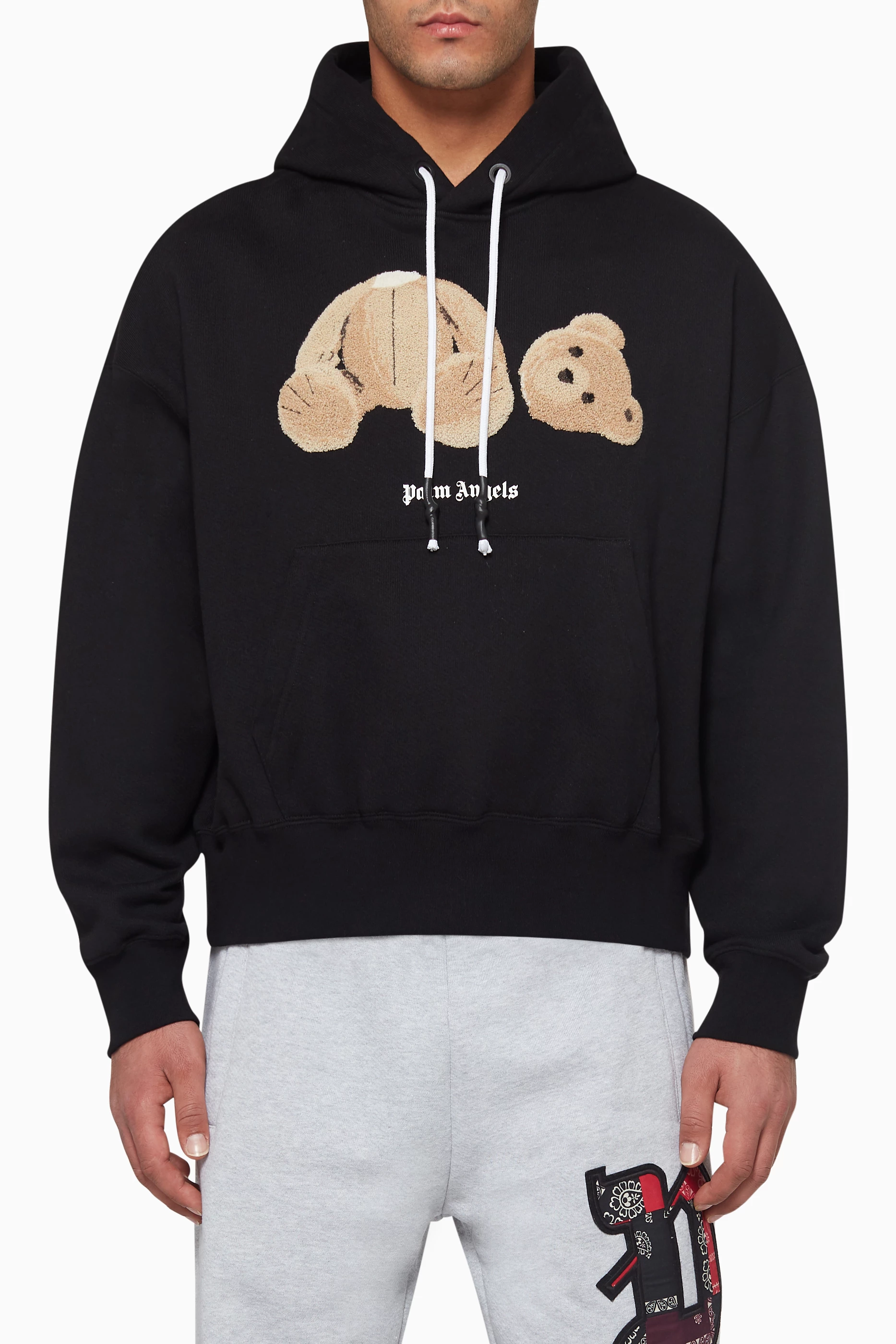 Buy Palm Angels Black Kill Bear Cropped Hoodie for Men in UAE Ounass