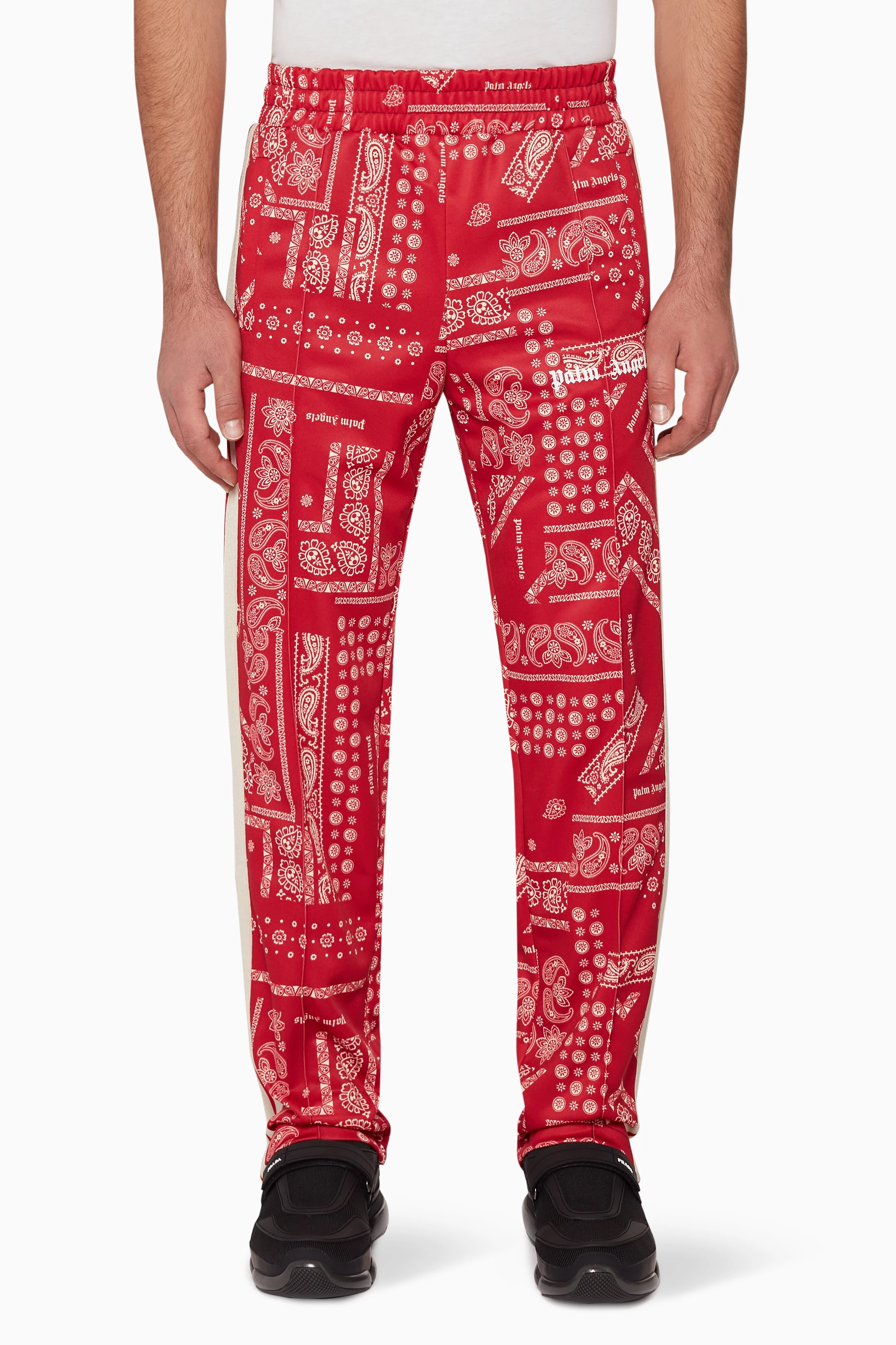 Buy Palm Angels Red Bandana Classic Track Pants for Men in UAE