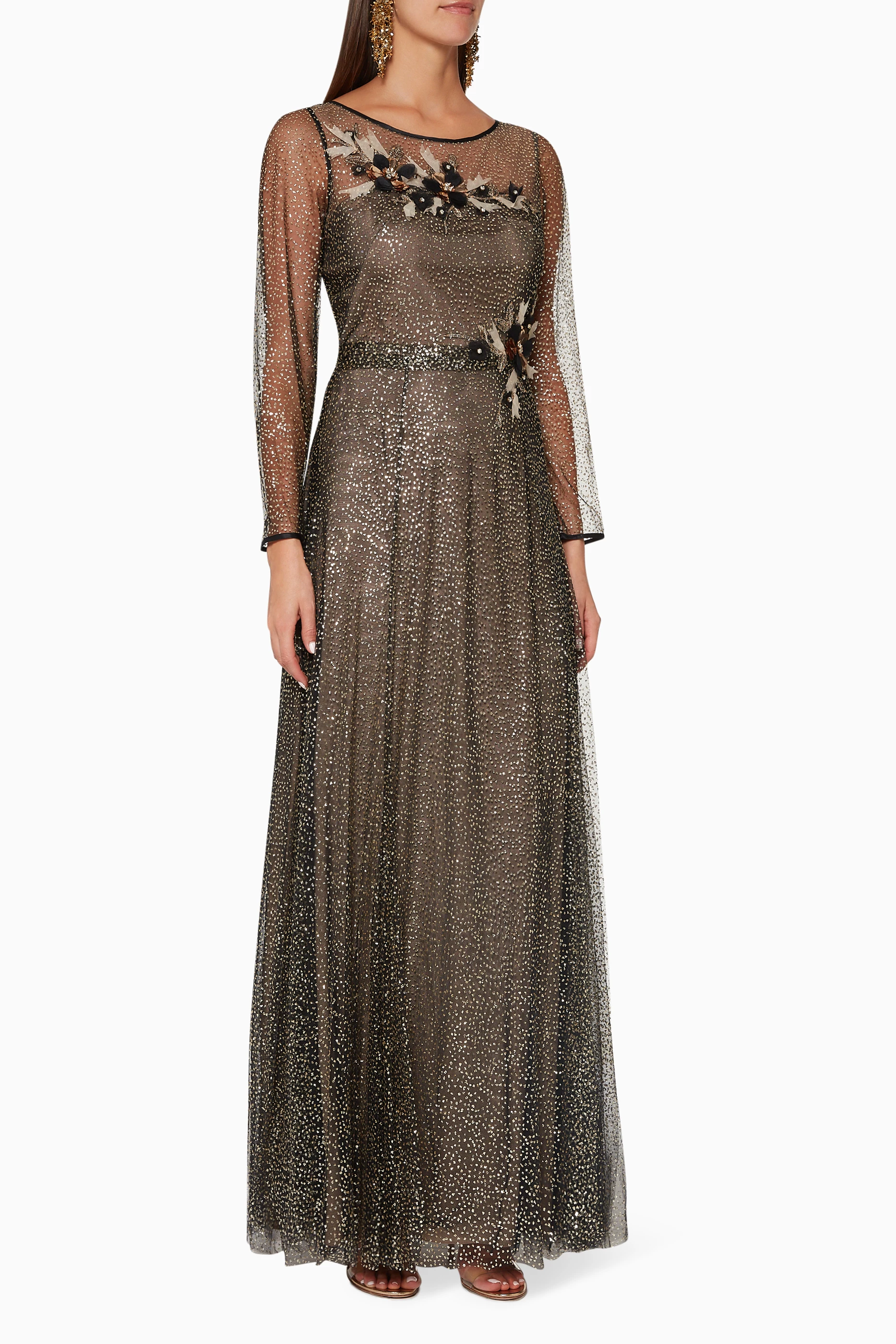 Marchesa notte new arrivals glitter tulle gown