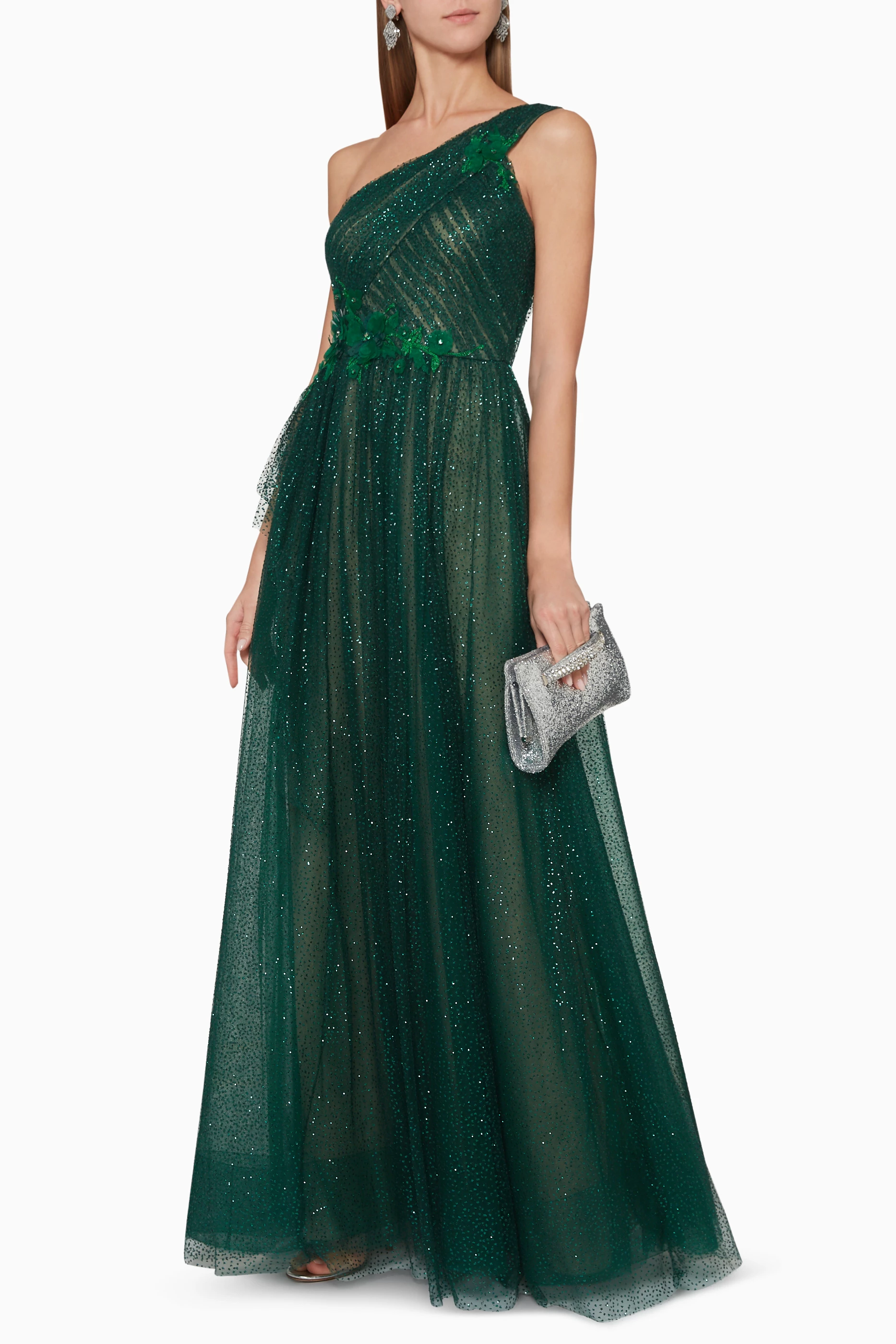 Marchesa notte glitter top tulle gown