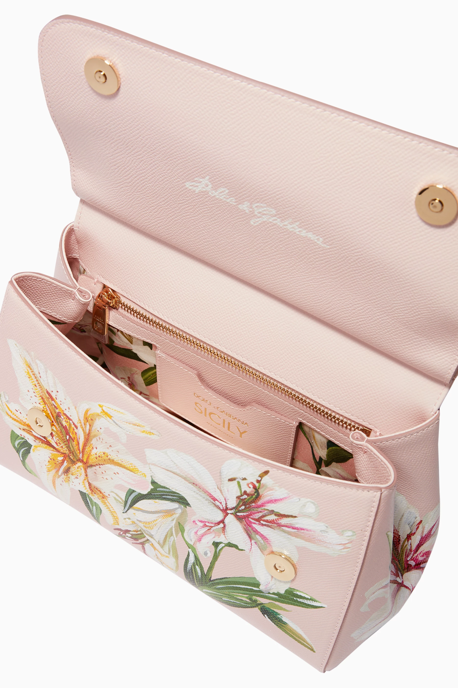 Sicily leather handbag Dolce & Gabbana Pink in Leather - 23286595