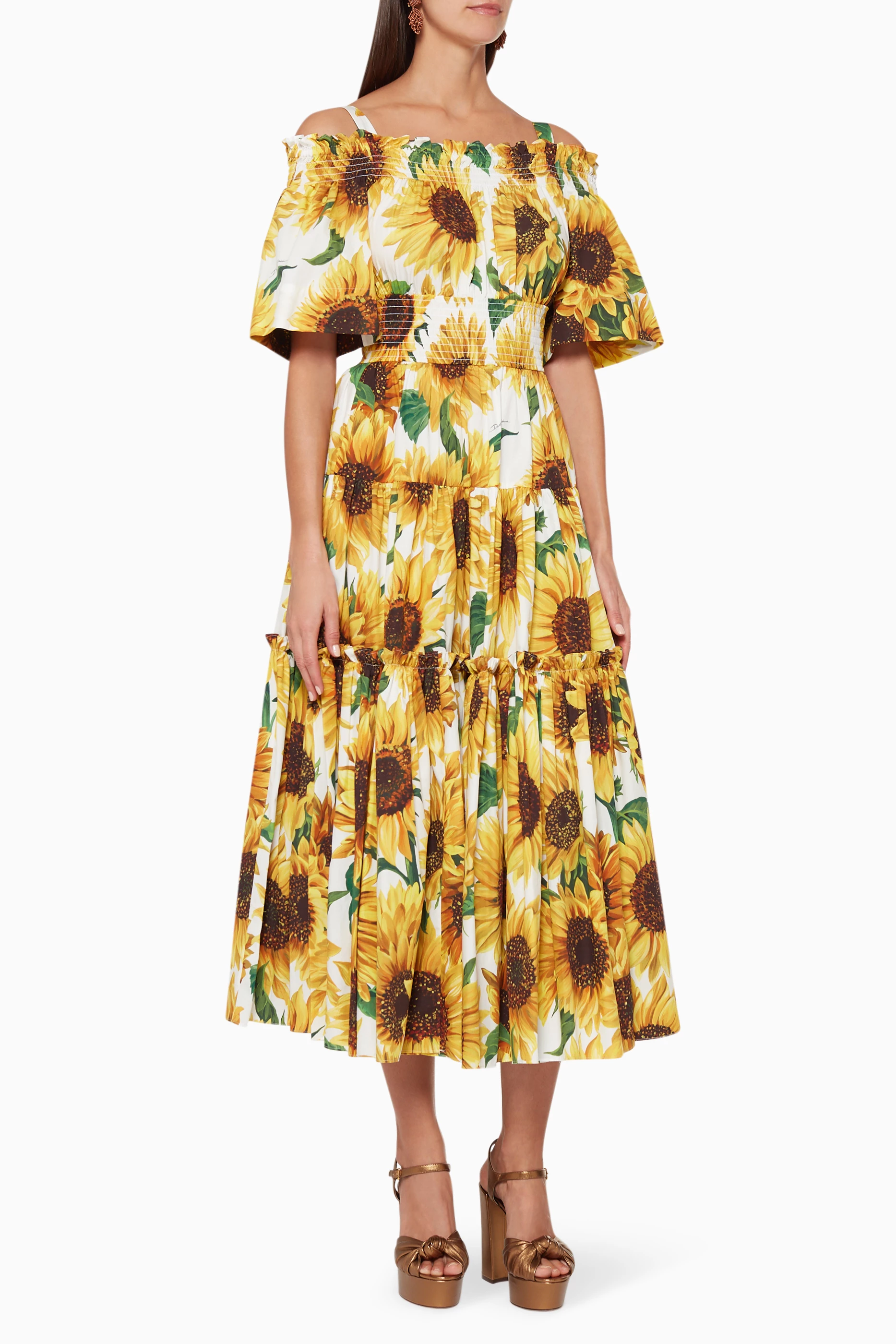 Dolce gabbana sunflower dress hotsell