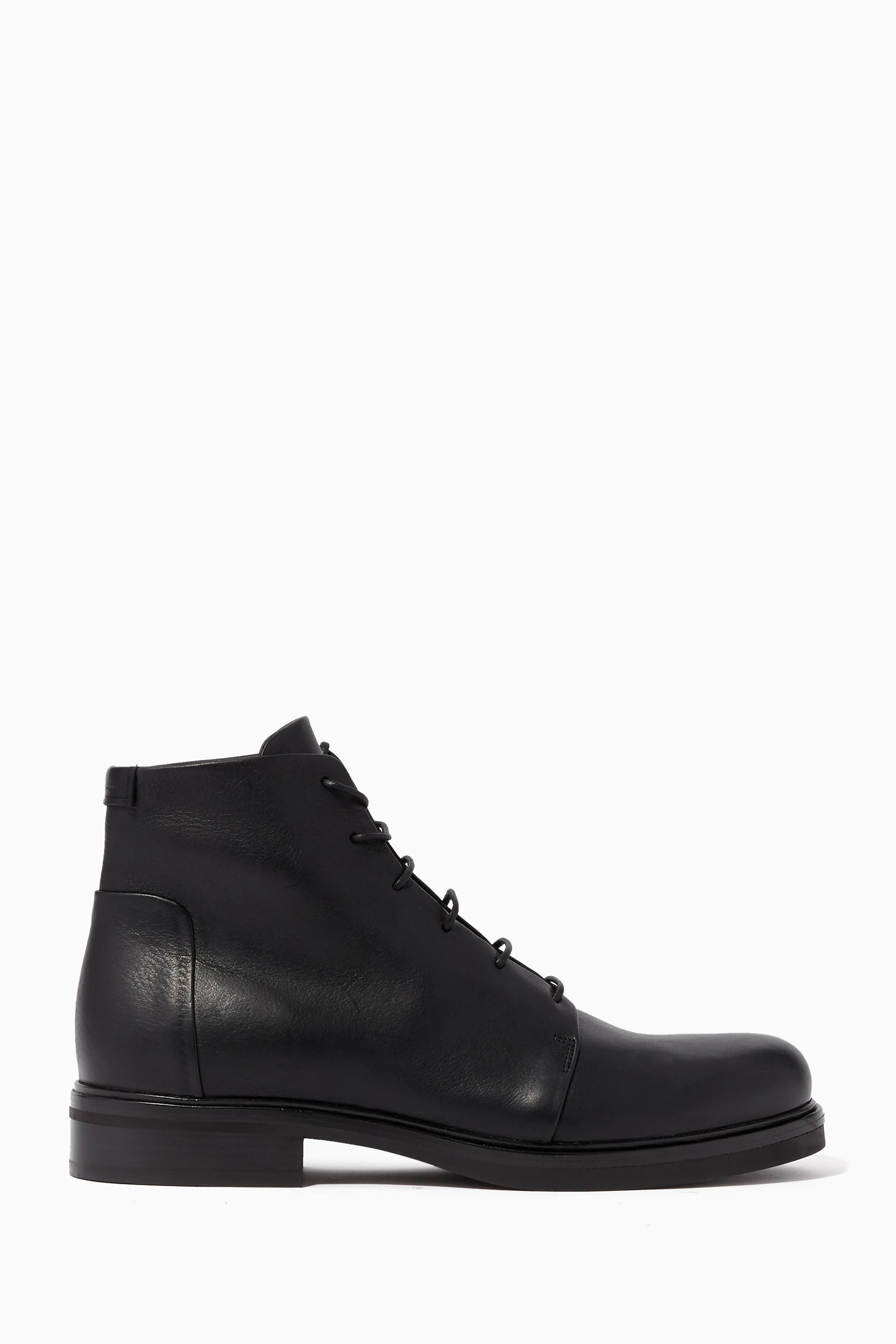 Mens black leather shop lace up boots