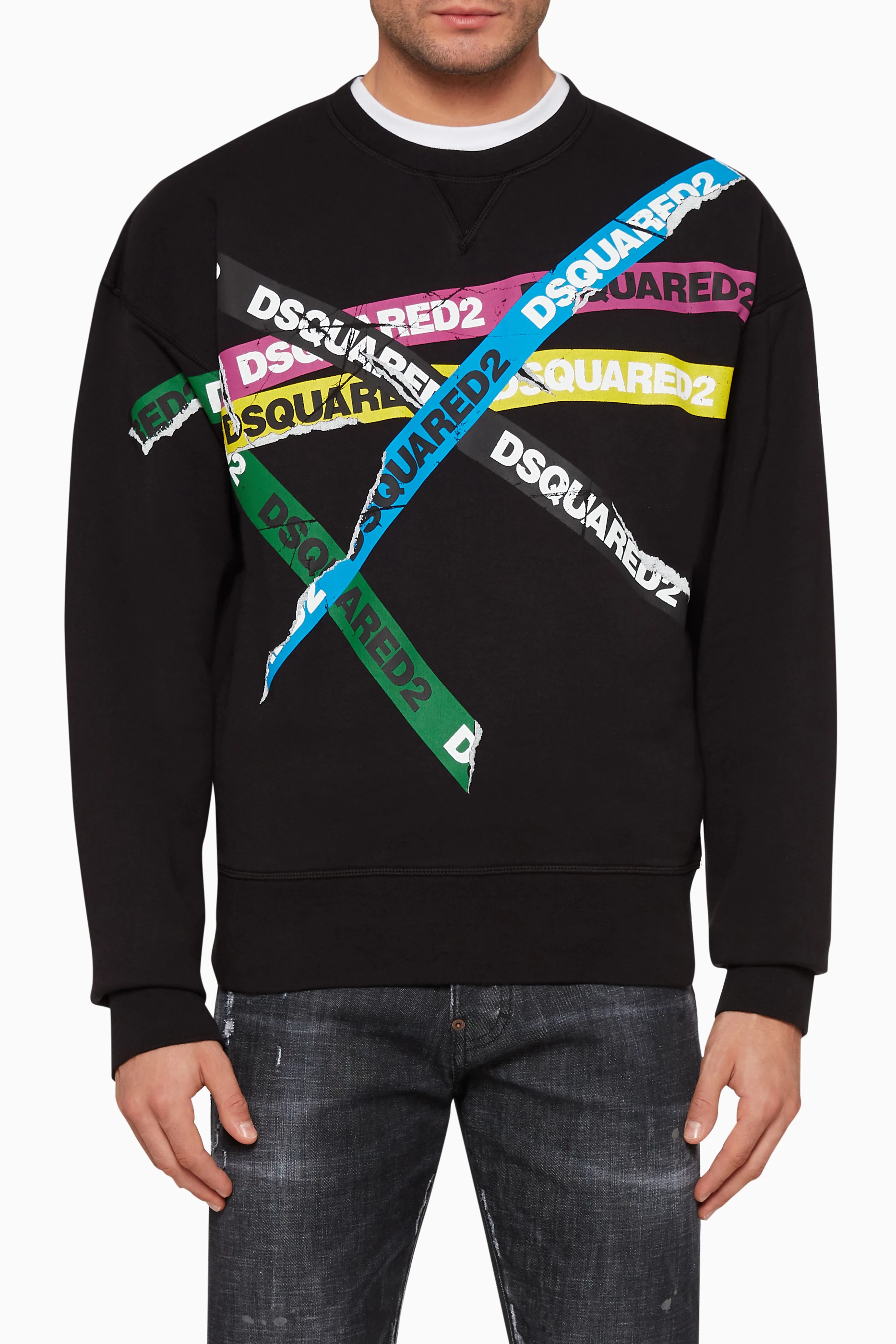 Dsquared2 multi tape sweatshirt on sale