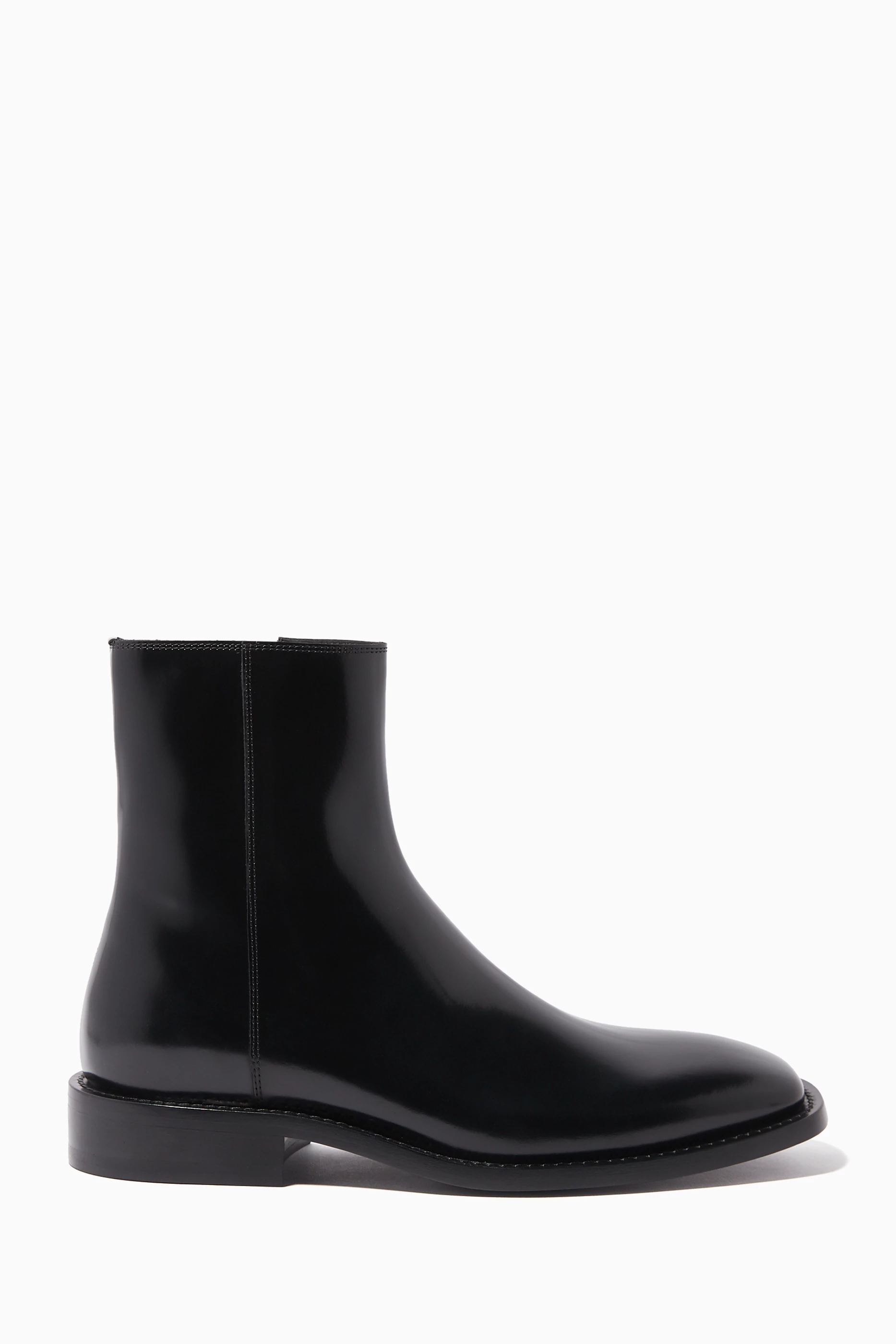 Buy Balenciaga Black Rim Patent Leather Boots for Men in UAE Ounass