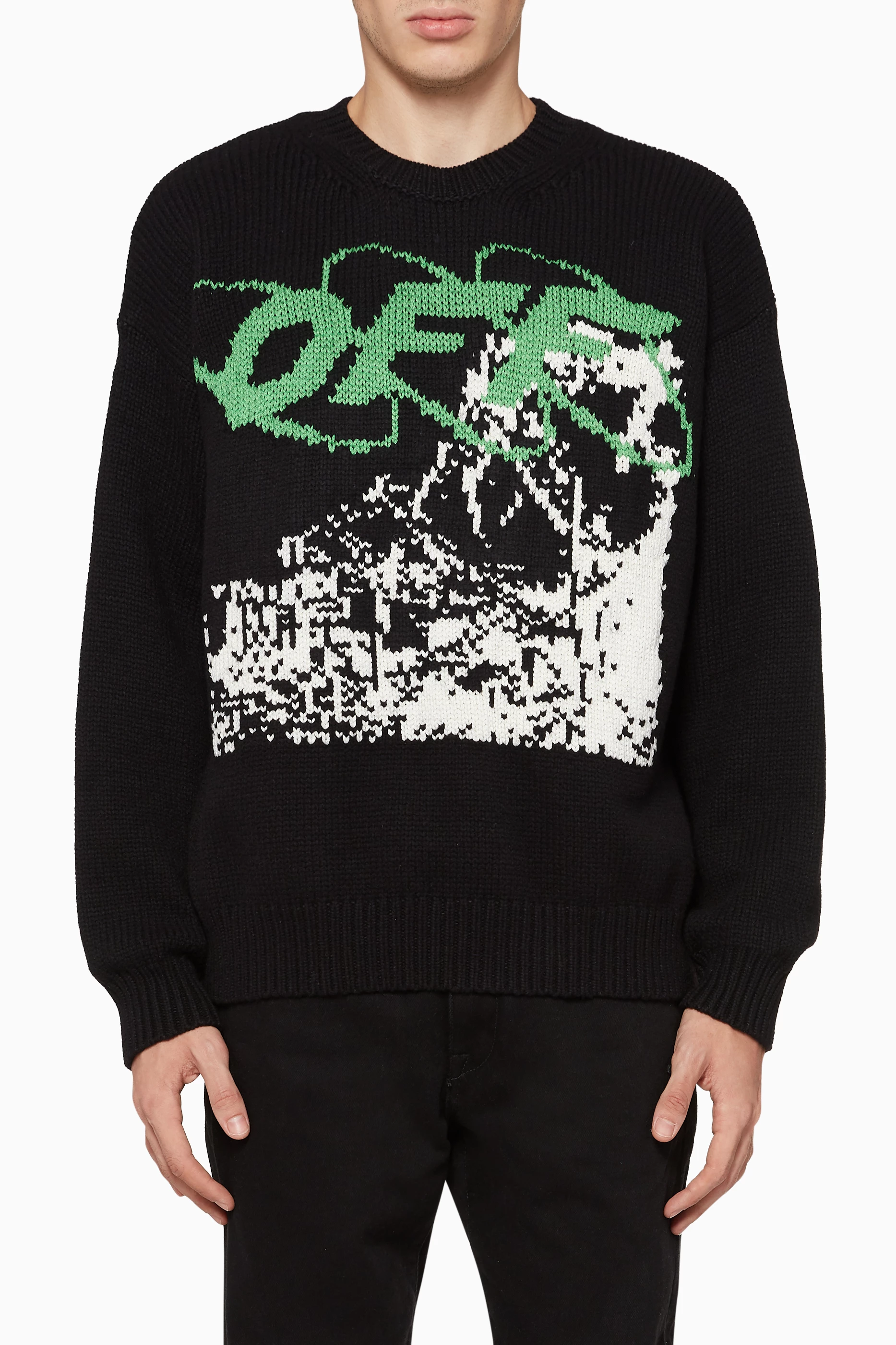 Buy Off White Black Ruined Factory Sweater for Men in UAE Ounass