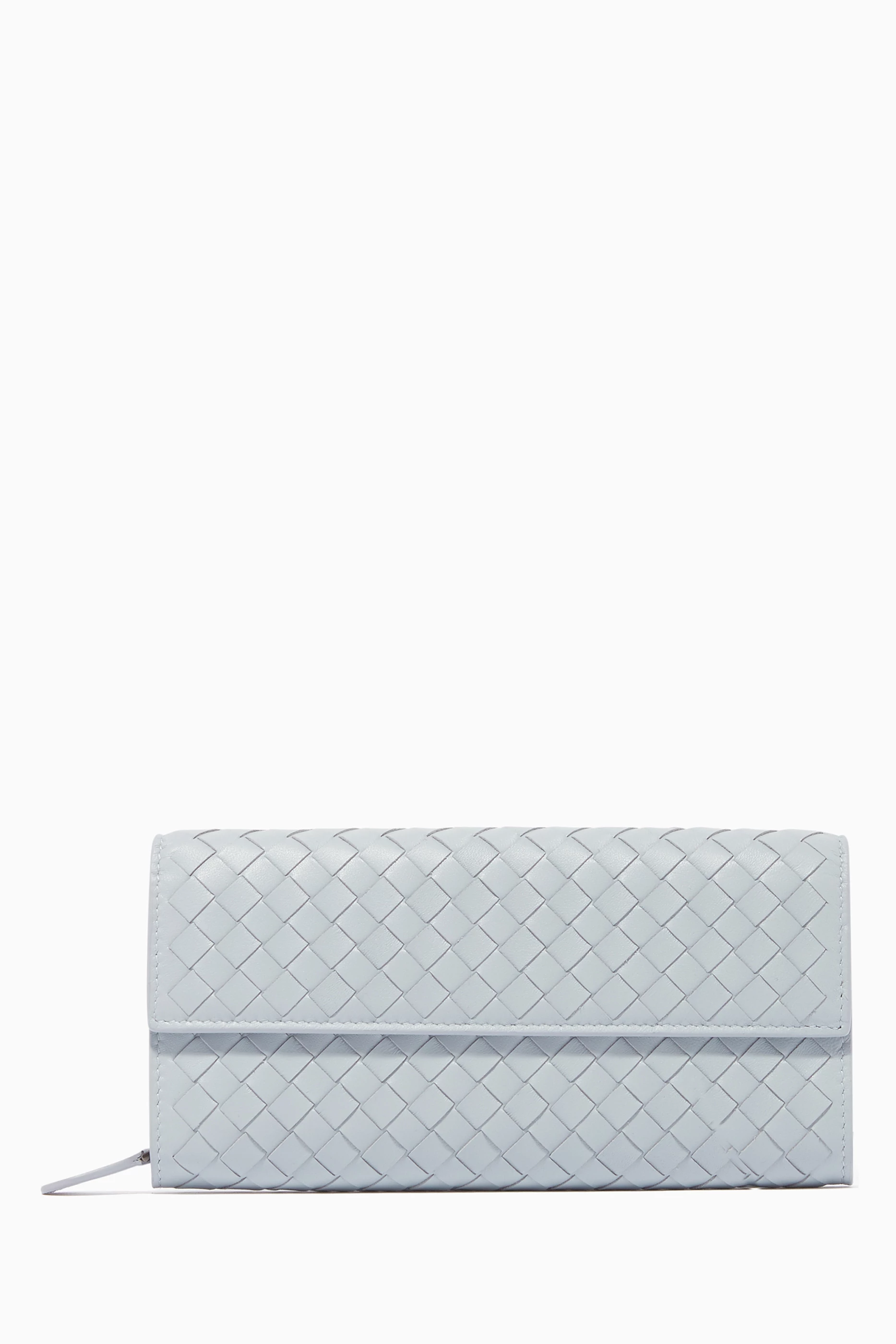 Buy Bottega Veneta Blue Intrecciato Nappa Leather Continental Wallet for Women in UAE Ounass