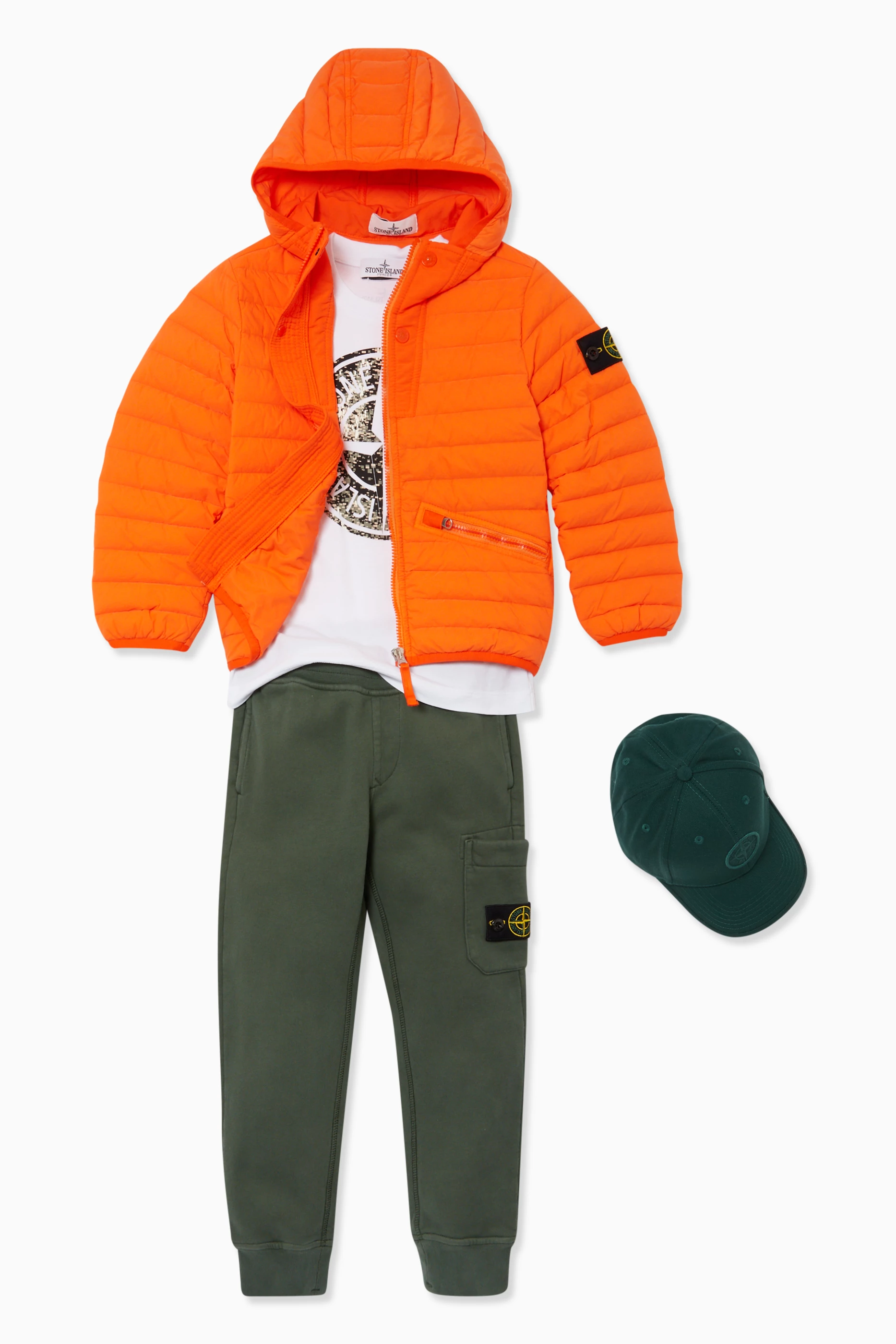 Orange stone outlet island puffer