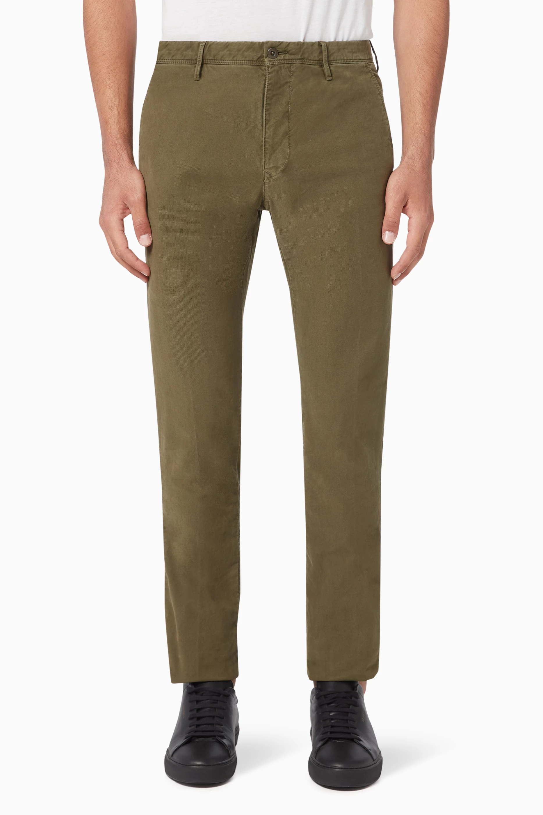 Buy Slowear Green Incotex Stretch Cotton Chino Pants for Men in