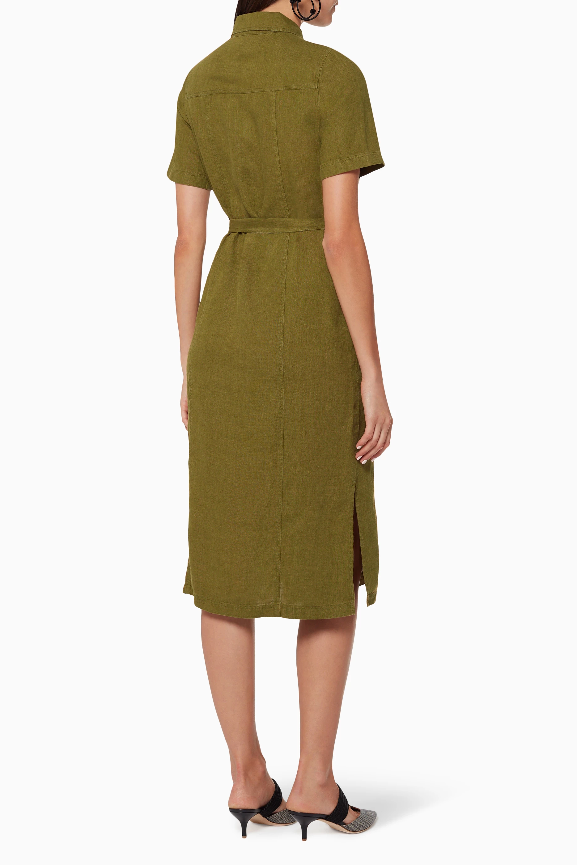 Whistles bella 2025 linen shirt dress
