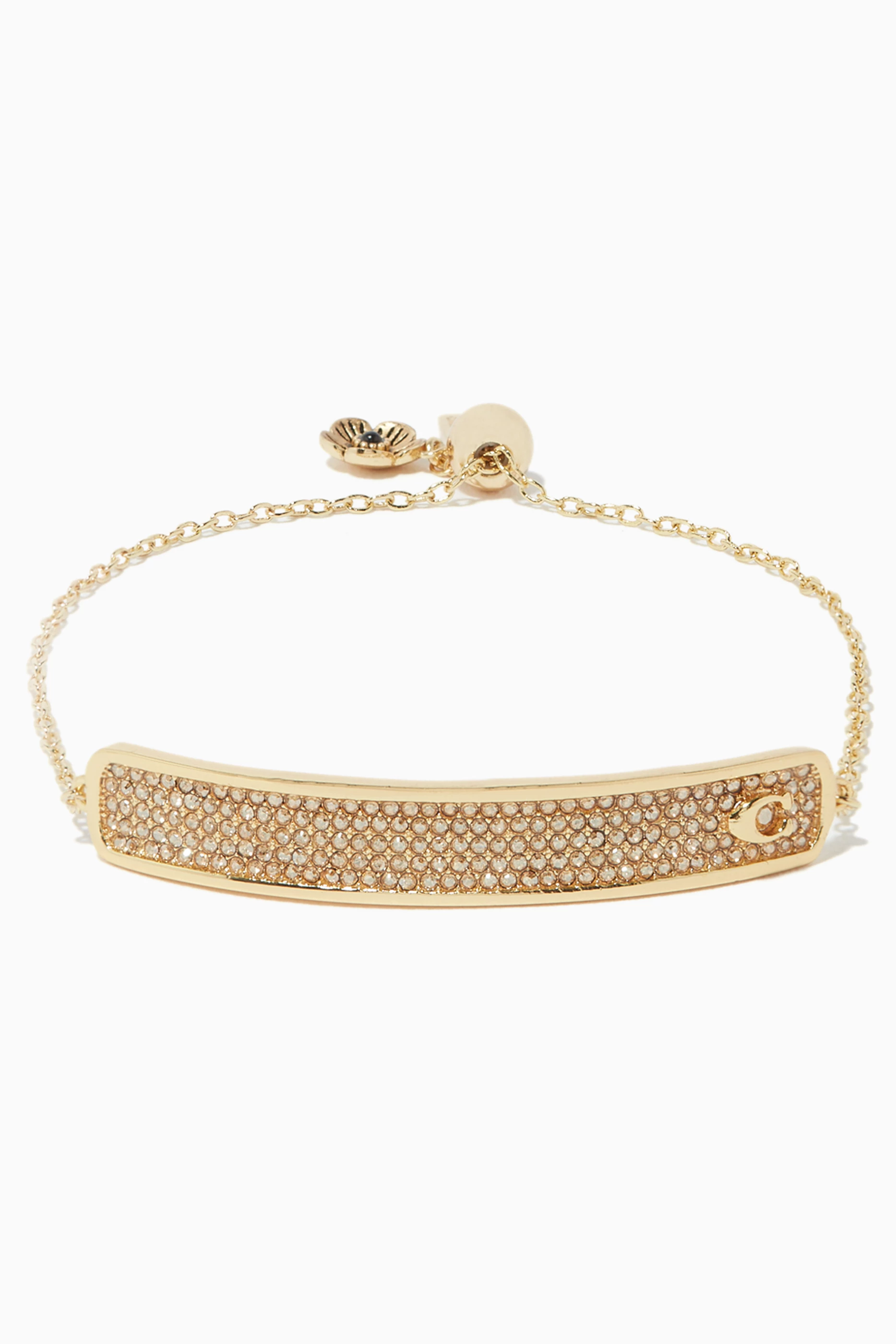 Buy Coach Gold Pav Bar Slider Bracelet for Women in UAE Ounass
