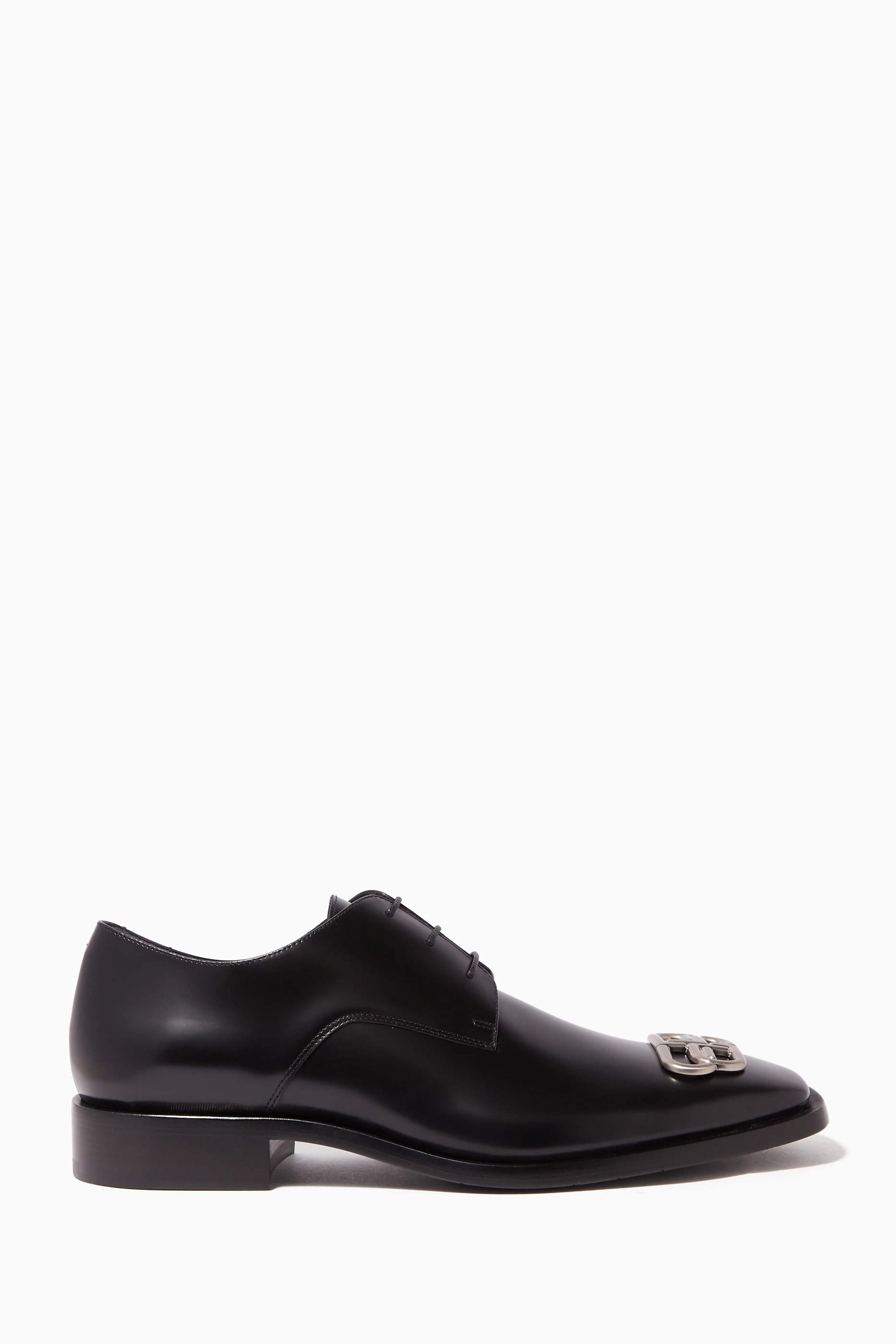 Buy Balenciaga Black Rim BB Leather Derby Shoes for Men in UAE