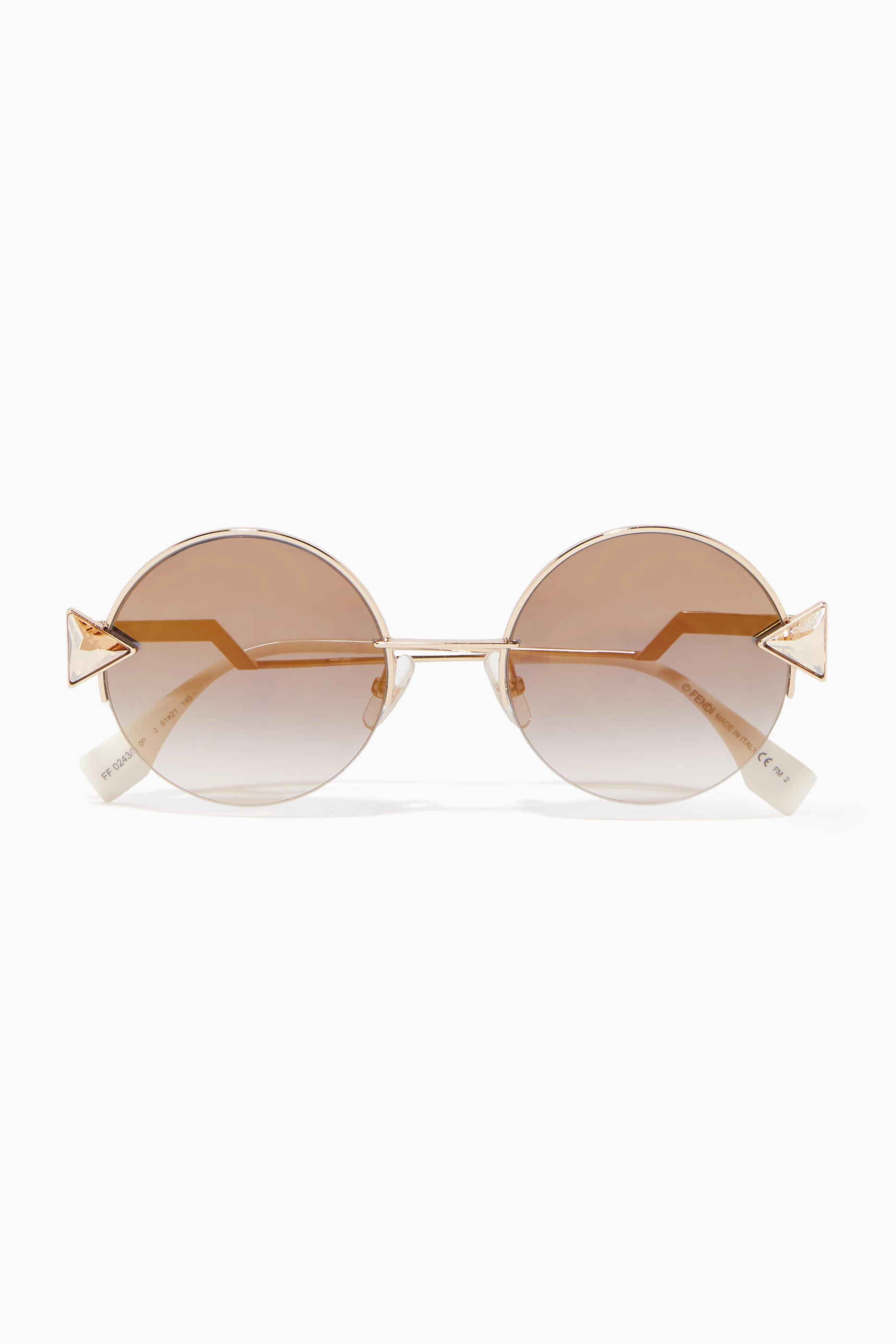 Fendi round sale sunglasses with crystals