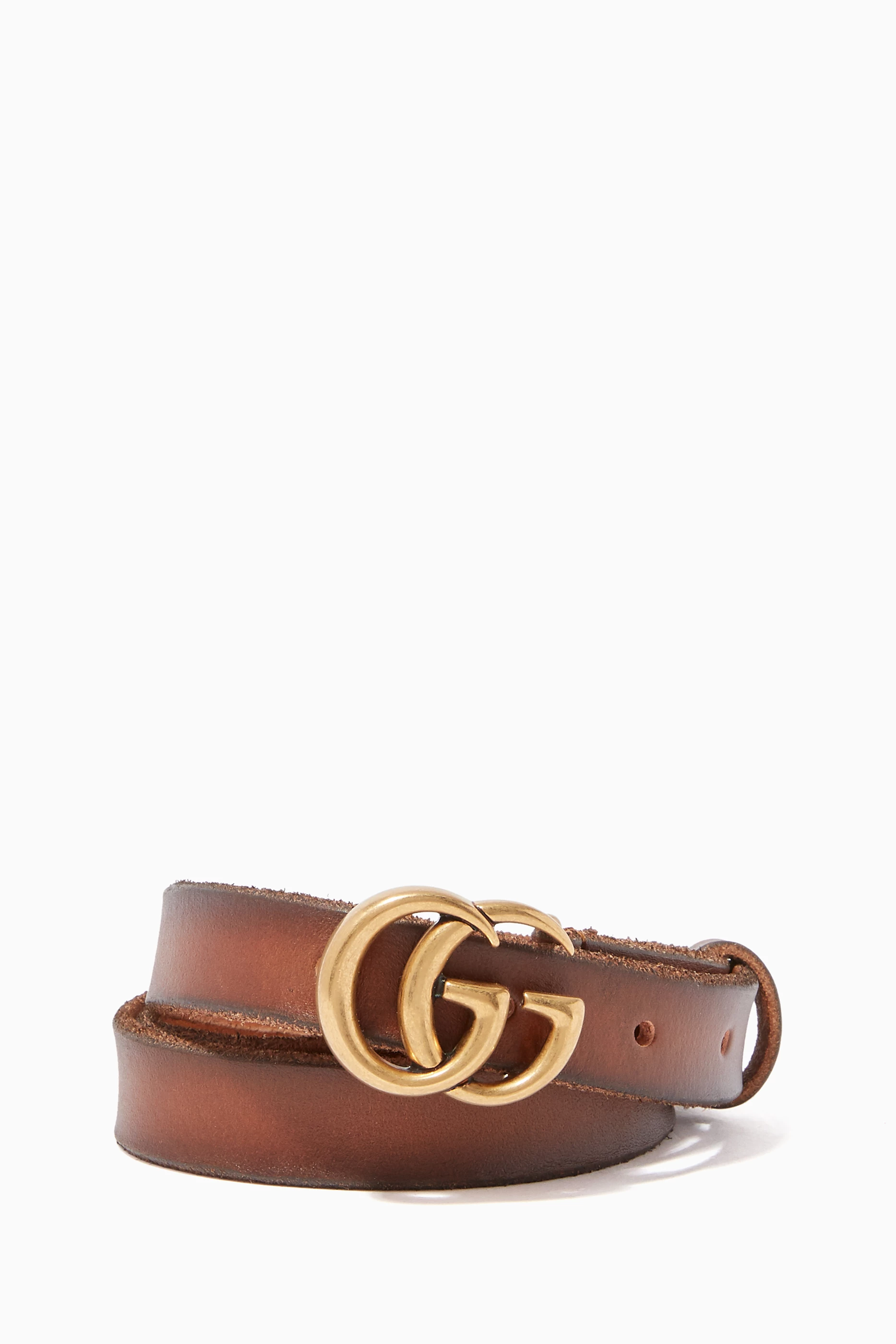 Buy Gucci Brown GG Marmont Slim Belt for Women in UAE Ounass
