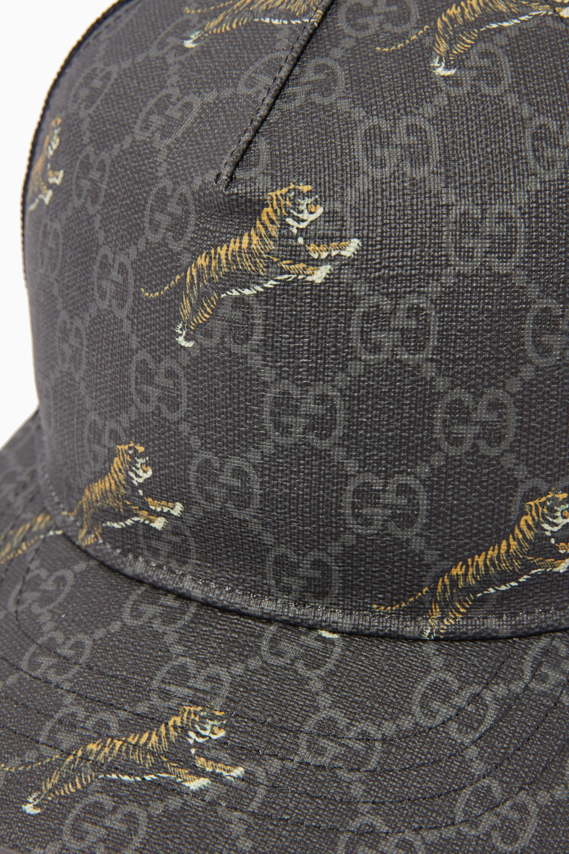 Gucci tiger cap shop black