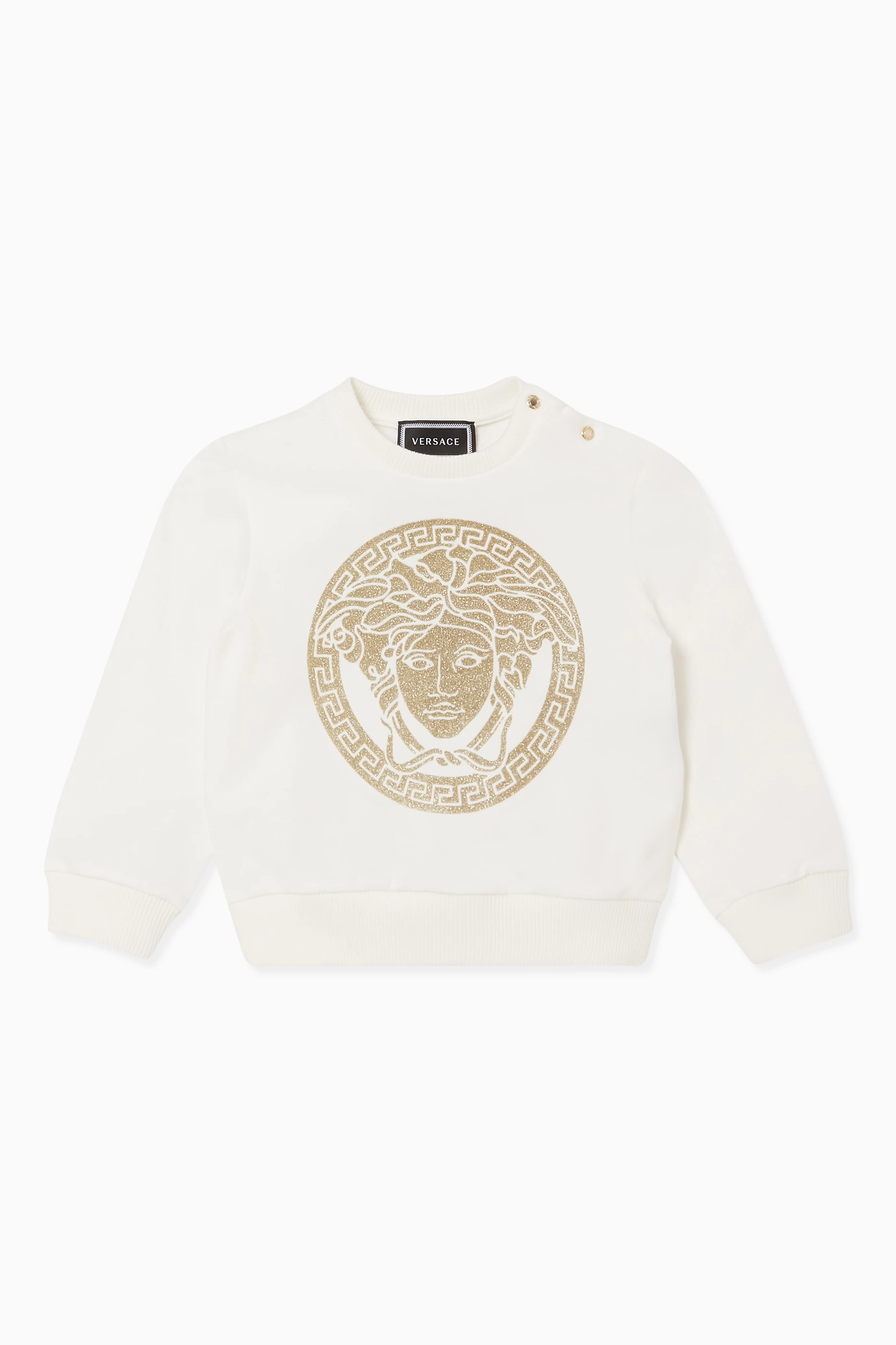 Buy Versace White Medusa Logo Print Sweatshirt for Baby Girls in