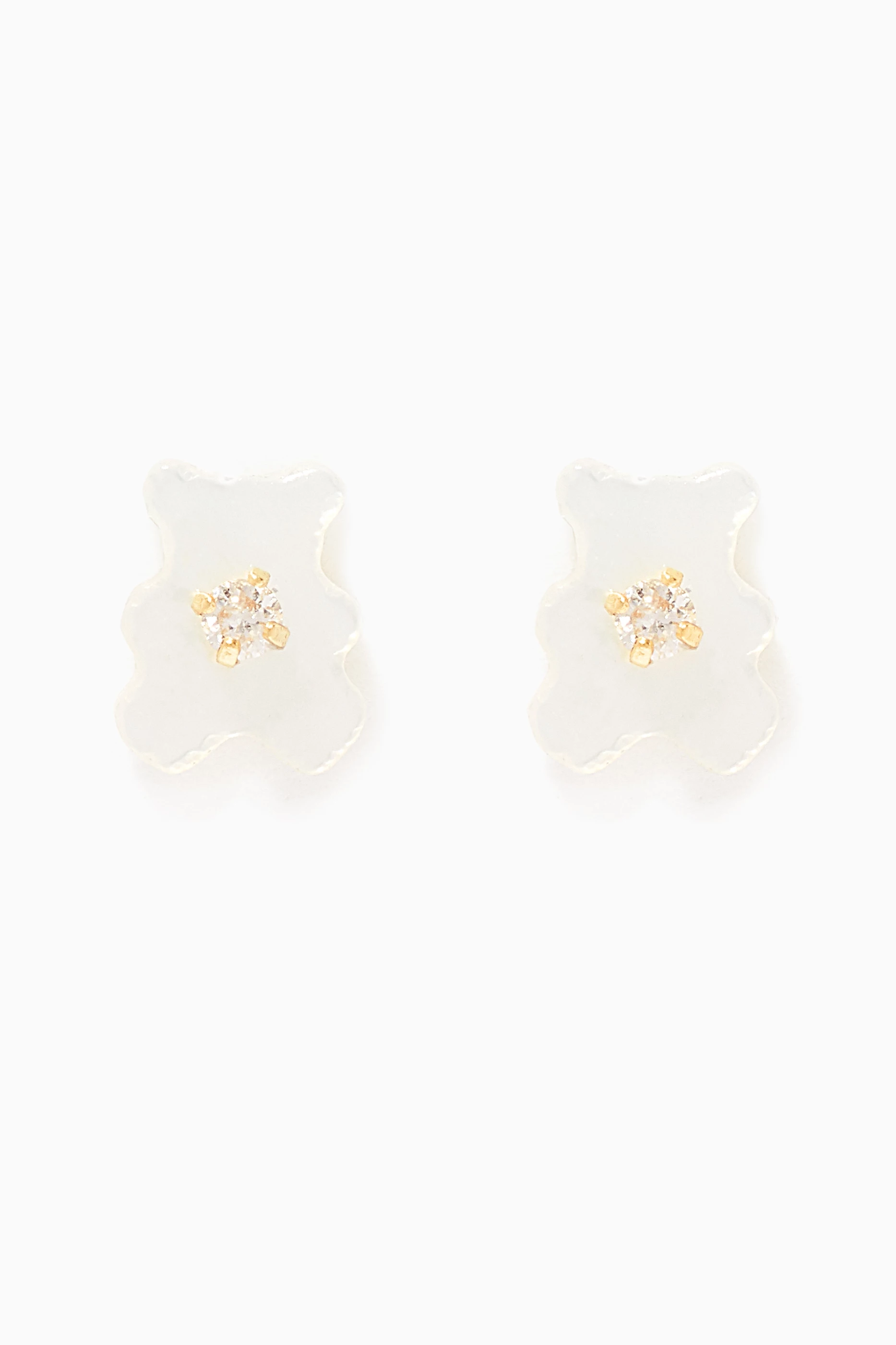 Buy Baby Fitaihi Gold Bear Diamond Stud Earrings for Kids in UAE Ounass
