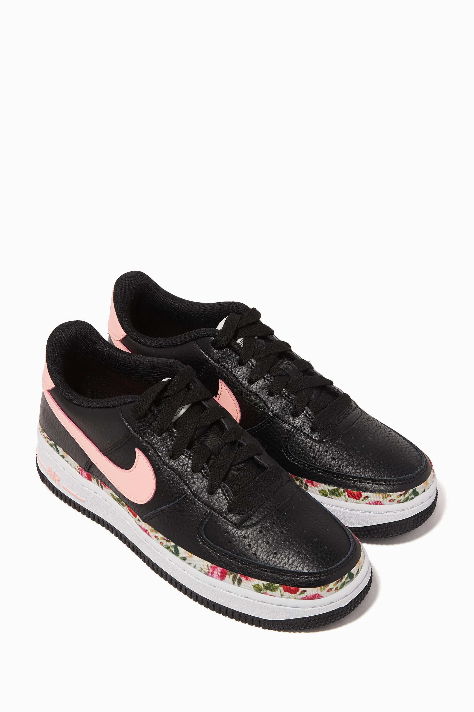 Buy Nike Black Air Force 1 Vintage Floral Sneakers for Girls in
