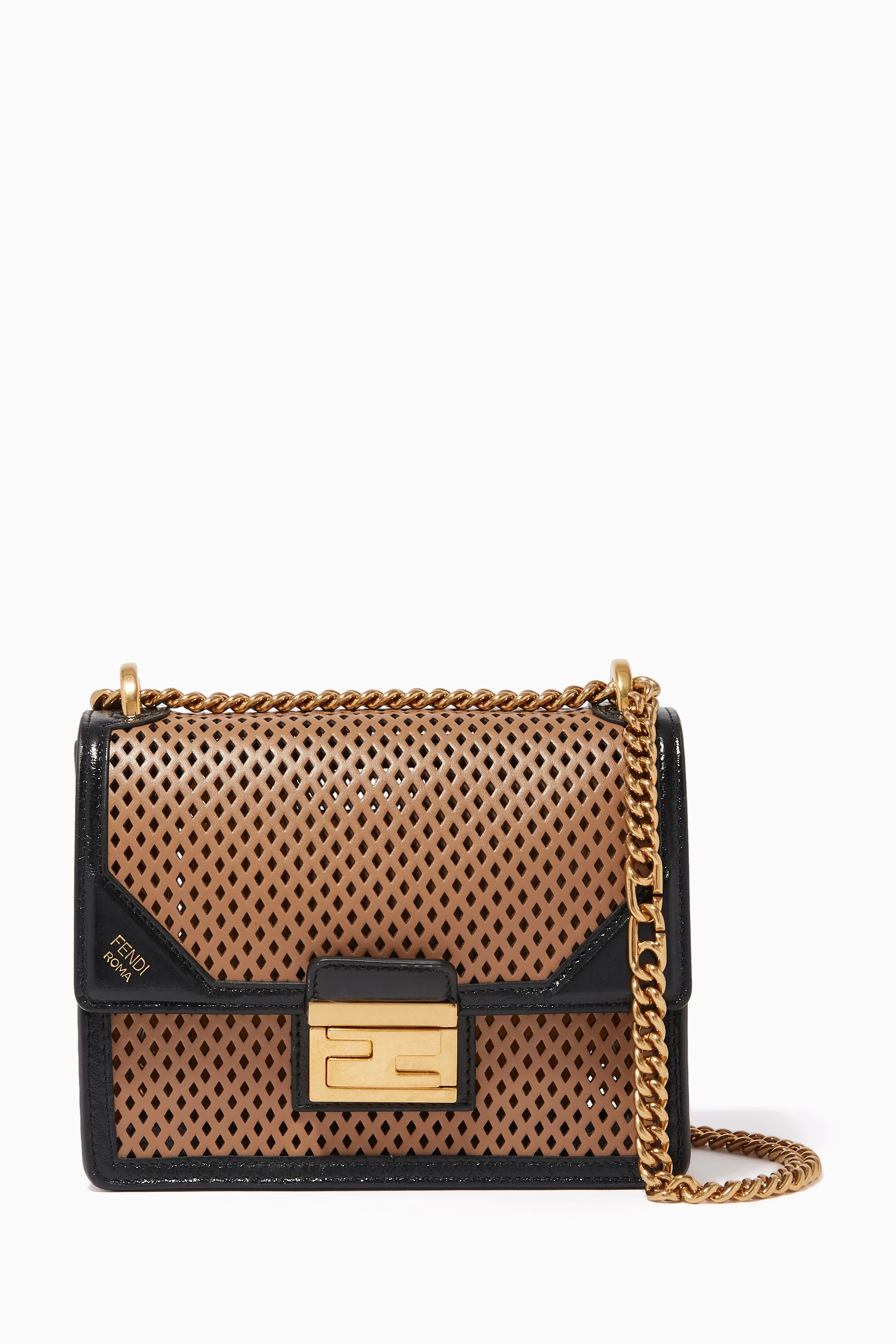 Fendi kan u store small leather shoulder bag