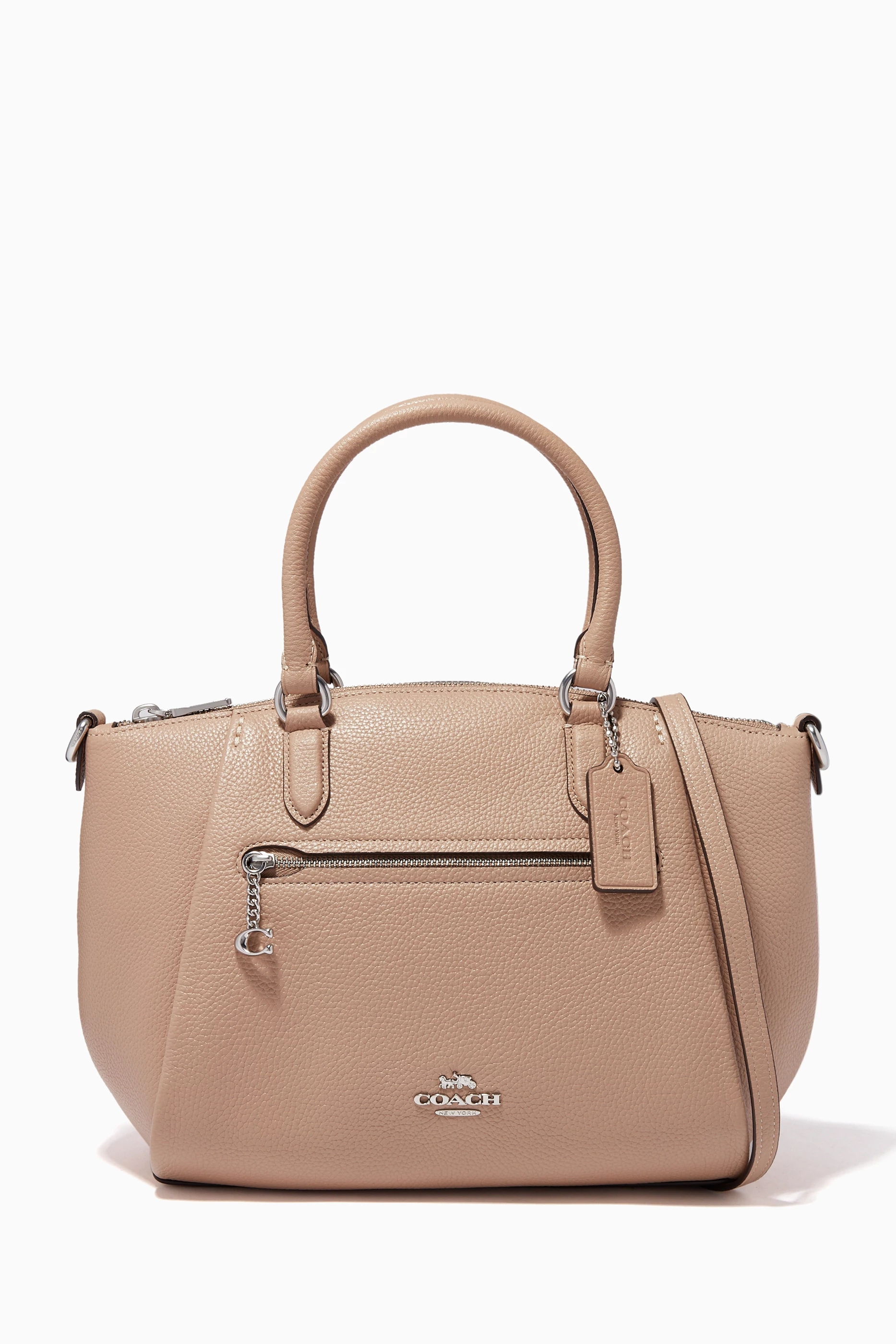 Buy Coach Brown Elise Pebble Leather Satchel Bag for Women in UAE Ounass