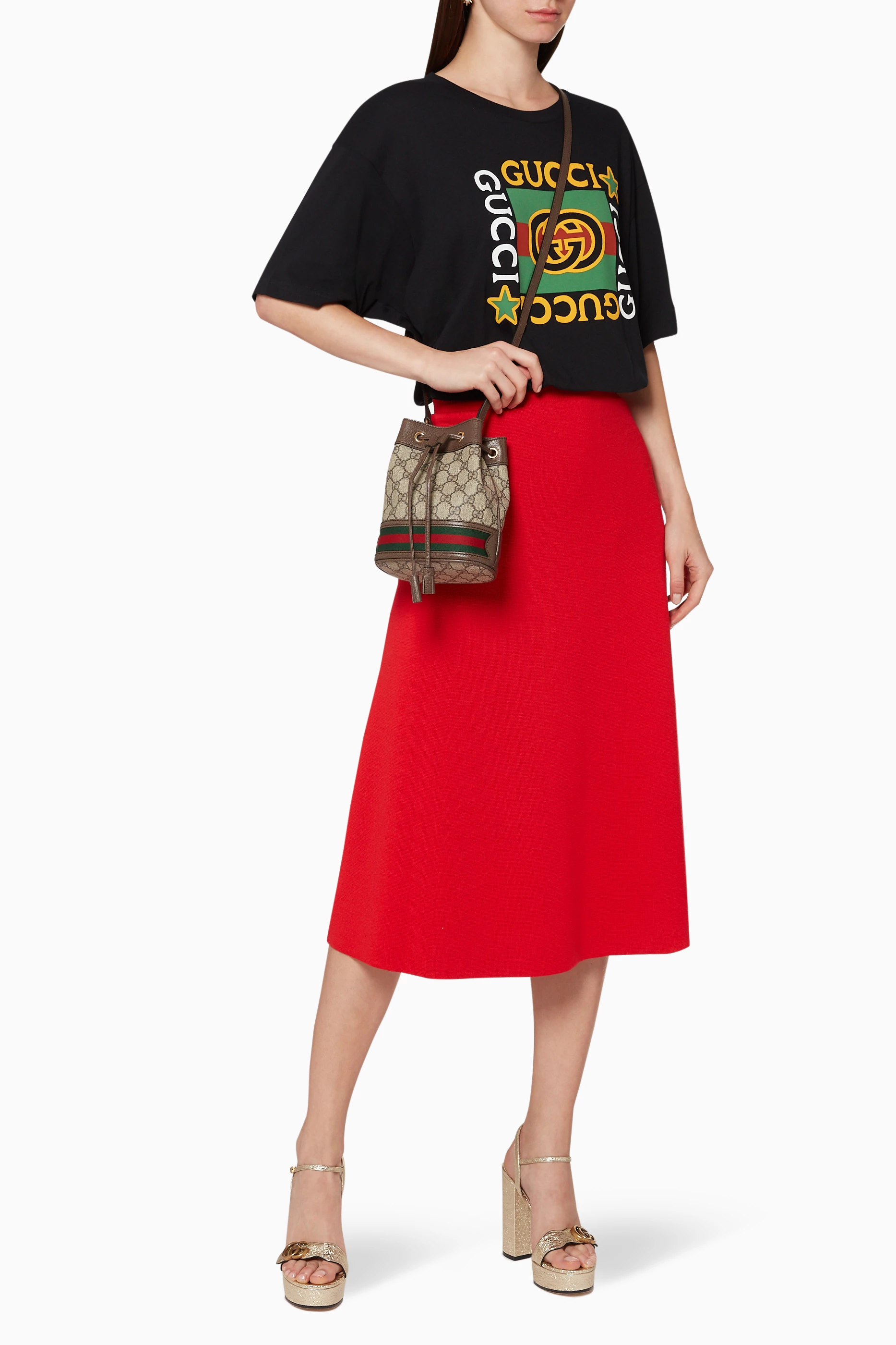 Ophidia gg top bucket bag