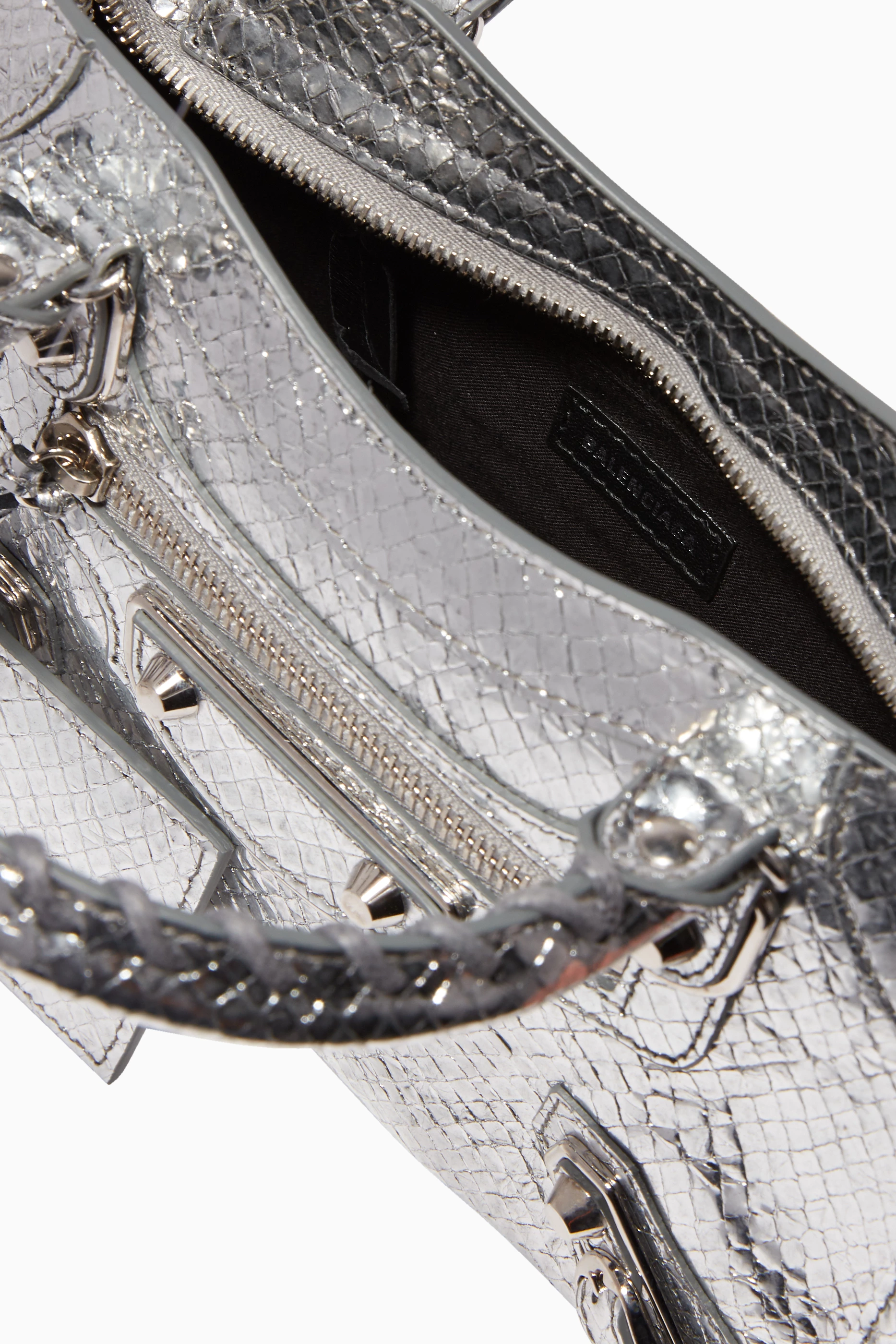Buy Balenciaga Silver Classic Metallic Edge Mini City Bag for