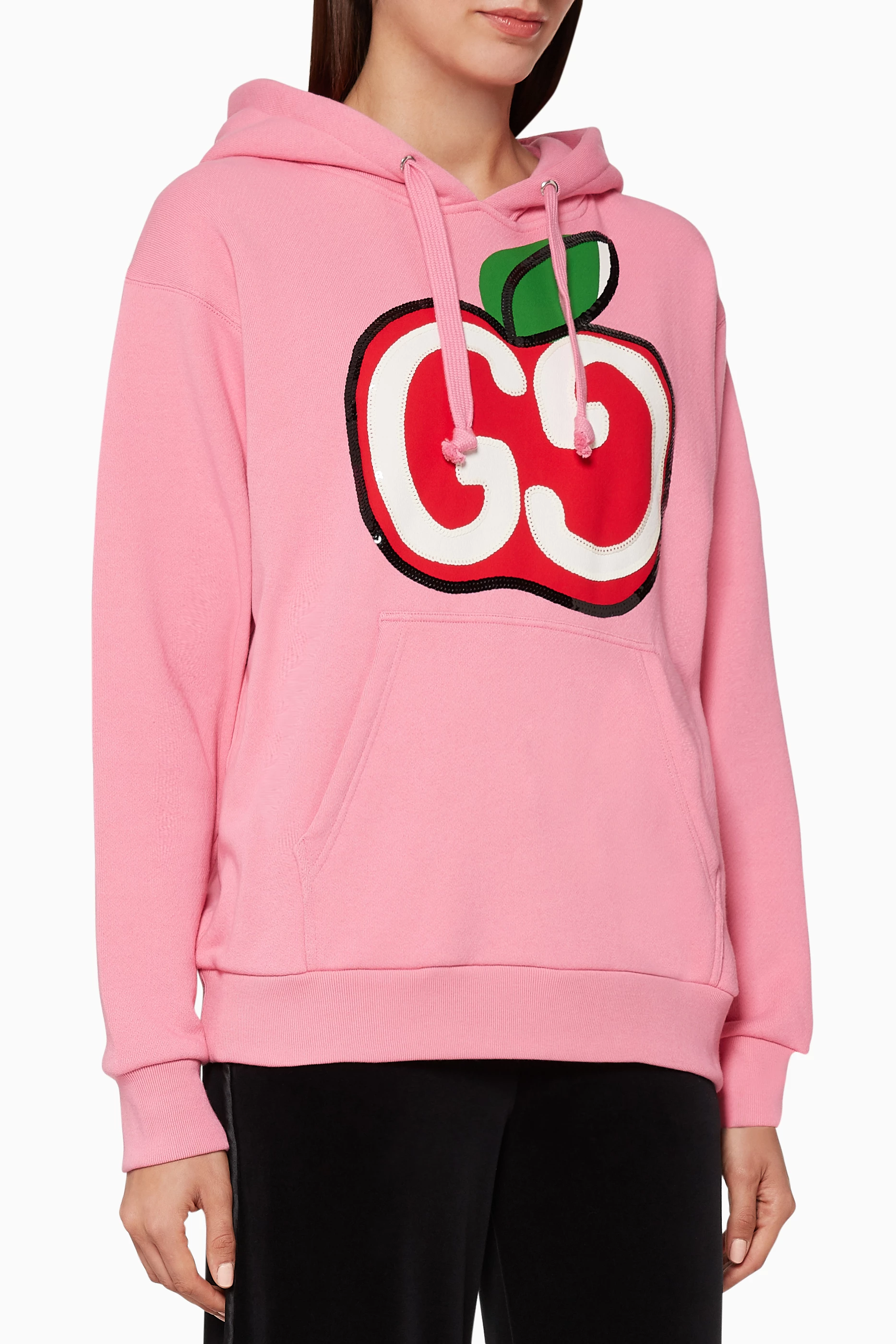 Buy Gucci Pink GG Apple Print Hoodie for Women in UAE Ounass