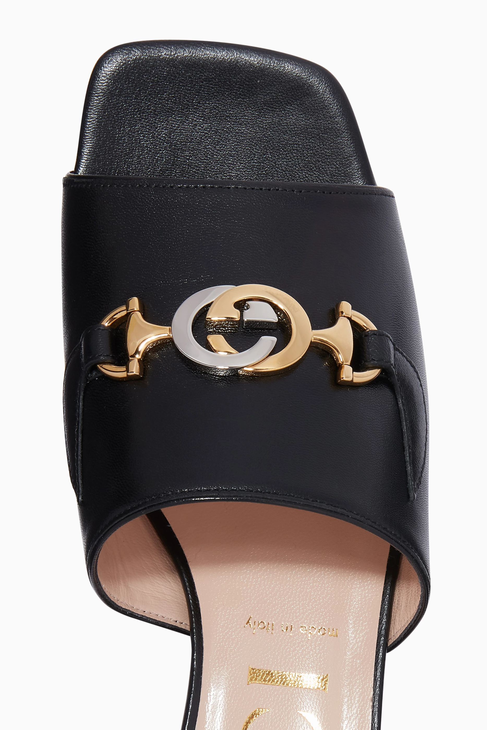 Buy Gucci Black Zumi Leather Slide Sandals for Women in UAE Ounass